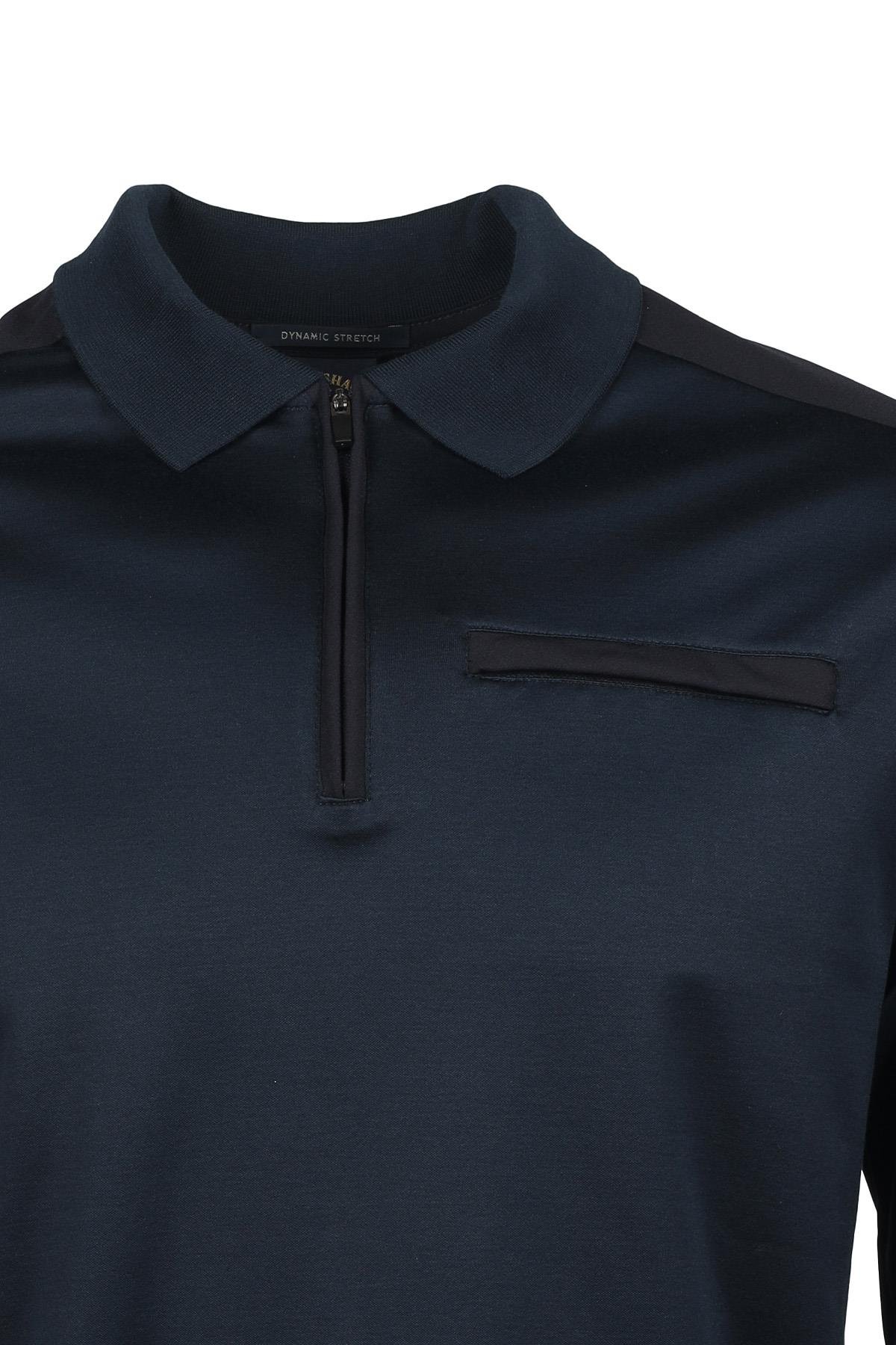 Paul Shark Paul Shark Erkek Marka Logolu Uzun Kollu Rahat Lacivert Polo Yaka T-Shirt 13311705-013