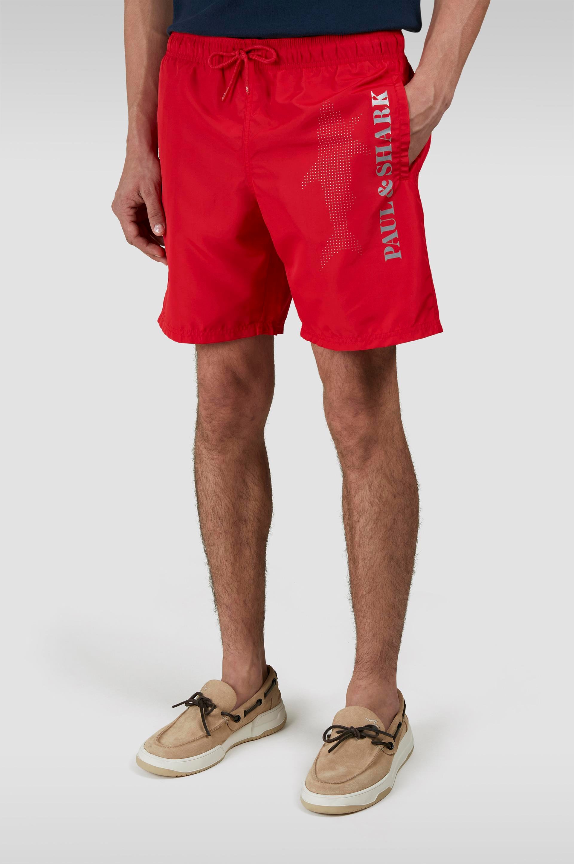 Paul Shark Paul Shark Erkek Normal Kesim Cepli Shark Logolu Kırmızı Deniz Şortu 25415060-577