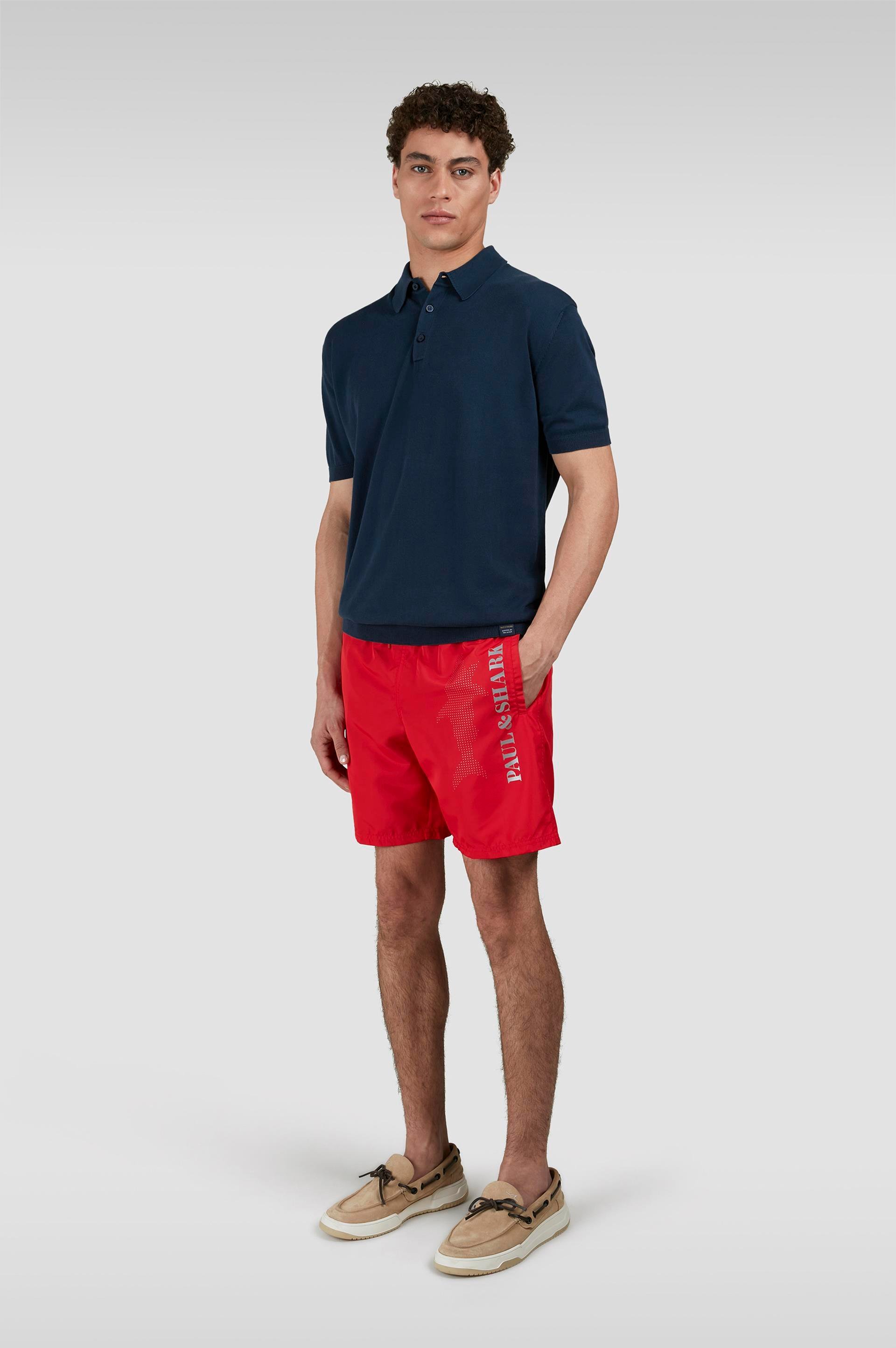 Paul Shark Paul Shark Erkek Normal Kesim Cepli Shark Logolu Kırmızı Deniz Şortu 25415060-577