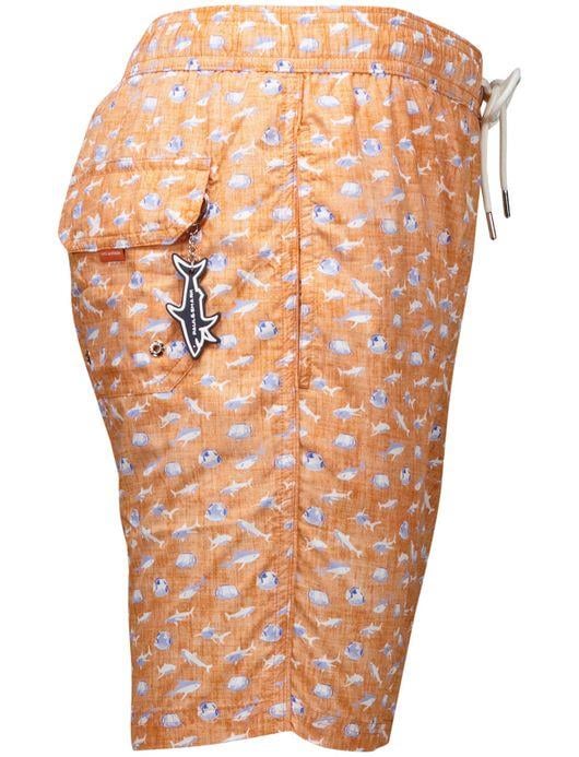 Paul Shark Paul Shark Erkek Normal Kesim Beli İp Bağlamalı Kısa Turuncu Deniz Şortu 25415046-N14