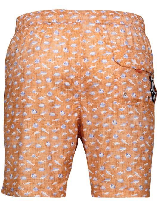 Paul Shark Paul Shark Erkek Normal Kesim Beli İp Bağlamalı Kısa Turuncu Deniz Şortu 25415046-N14