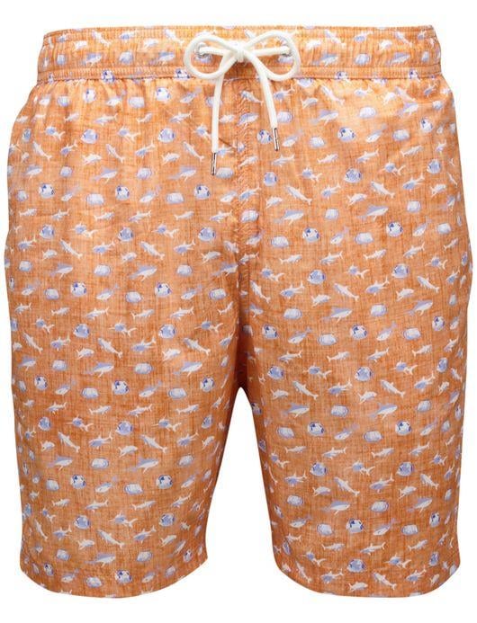 Paul Shark Paul Shark Erkek Normal Kesim Beli İp Bağlamalı Kısa Turuncu Deniz Şortu 25415046-N14