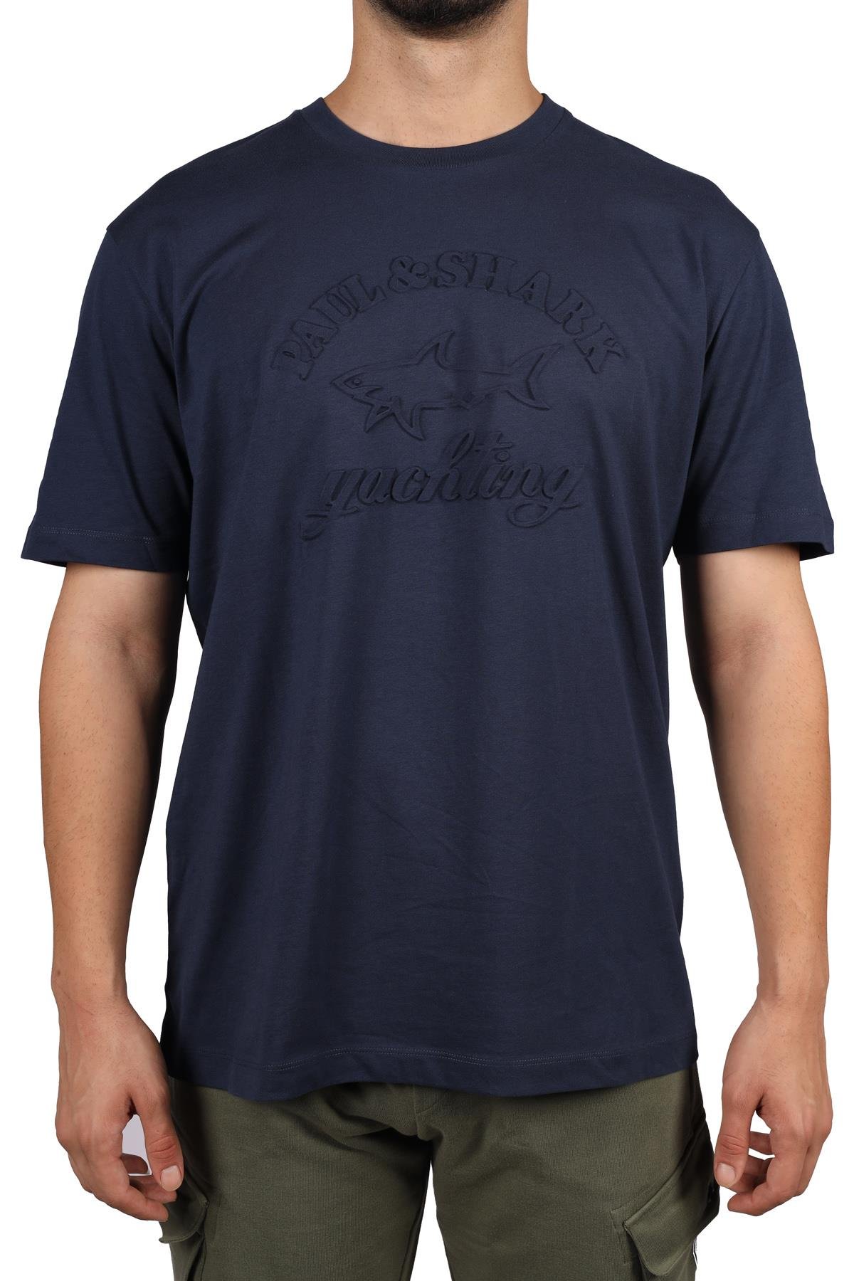 Paul Shark Paul Shark Erkek Pamuklu Bisiklet Yaka Kısa Kollu Lacivert T-Shirt 23411196-013