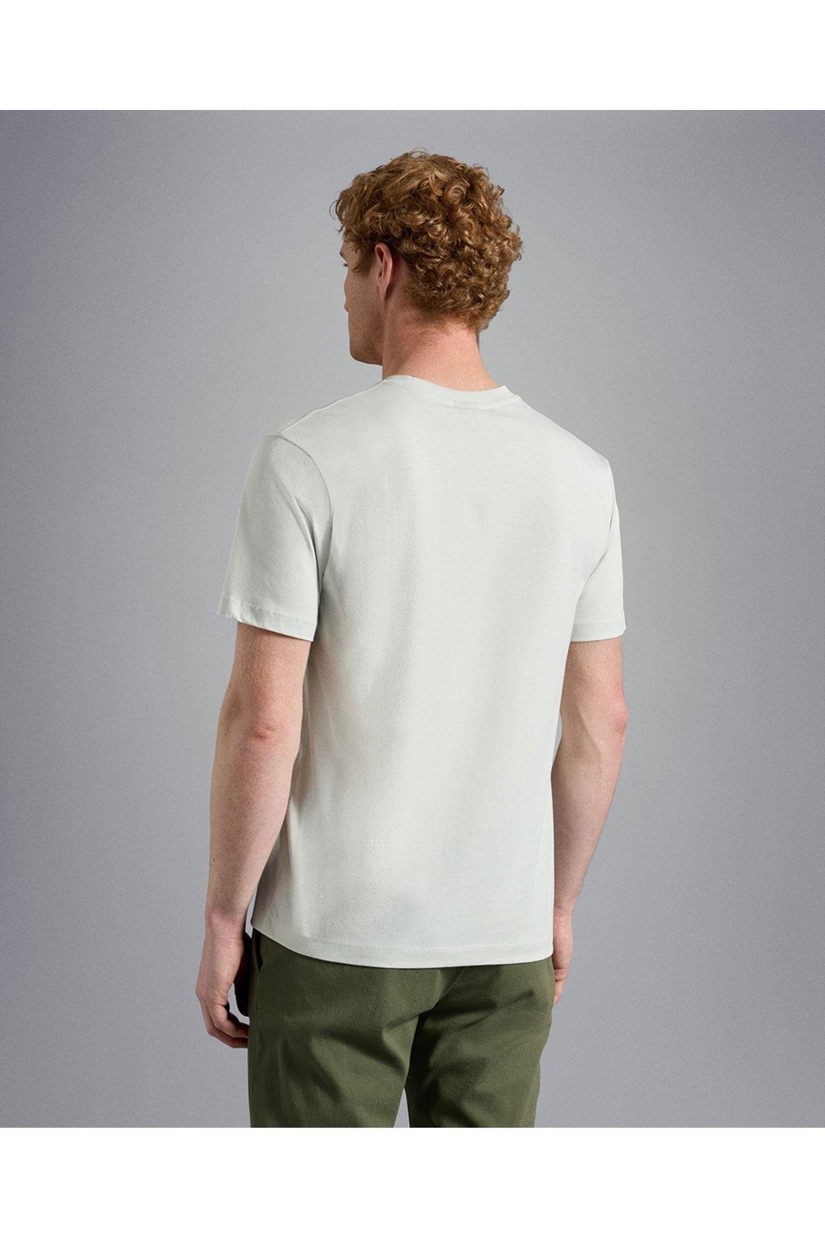 Paul Shark Paul Shark Erkek Pamuklu Bisiklet Yaka Kısa Kollu Yeşil T-Shirt 23411196-198