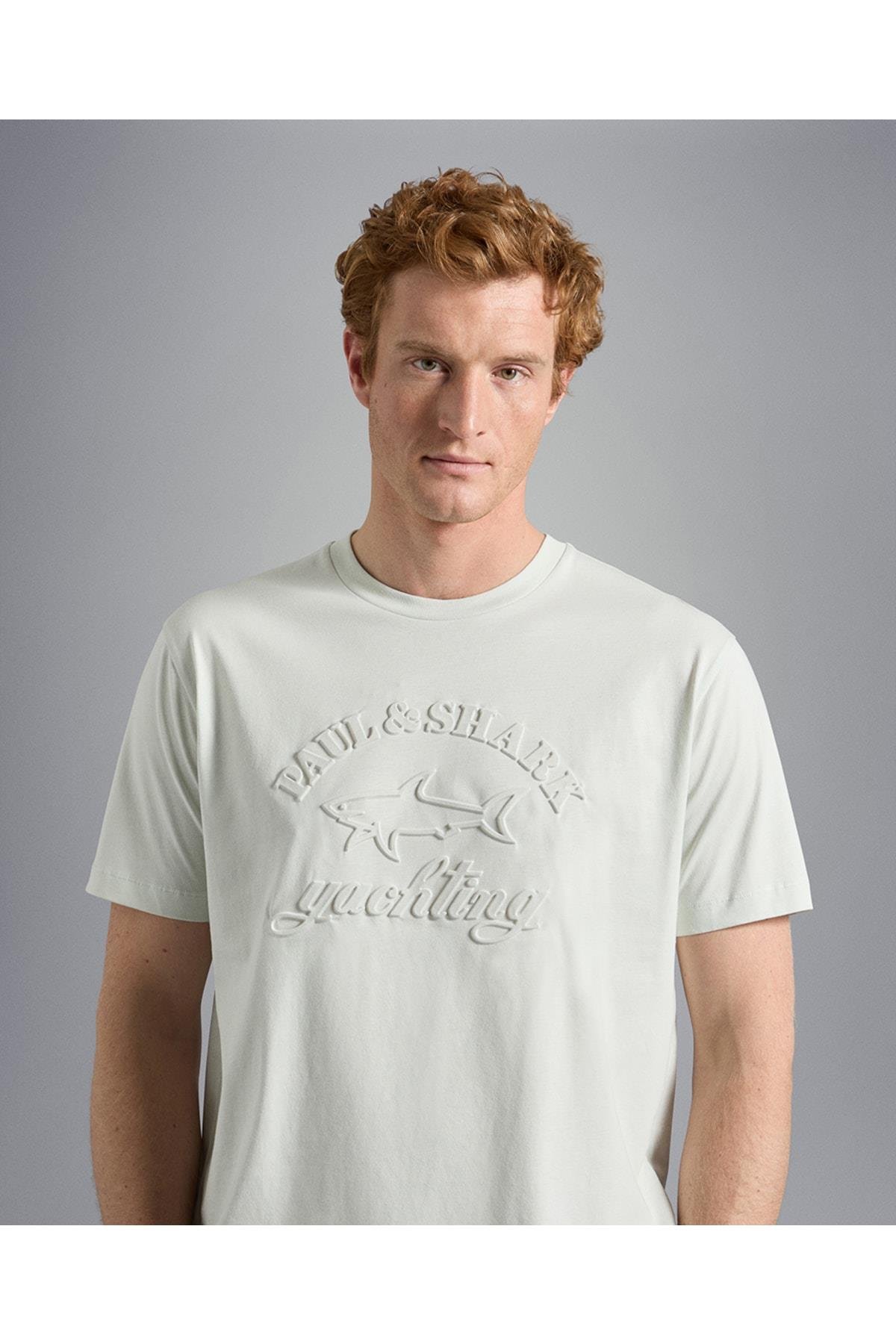 Paul Shark Paul Shark Erkek Pamuklu Bisiklet Yaka Kısa Kollu Yeşil T-Shirt 23411196-198