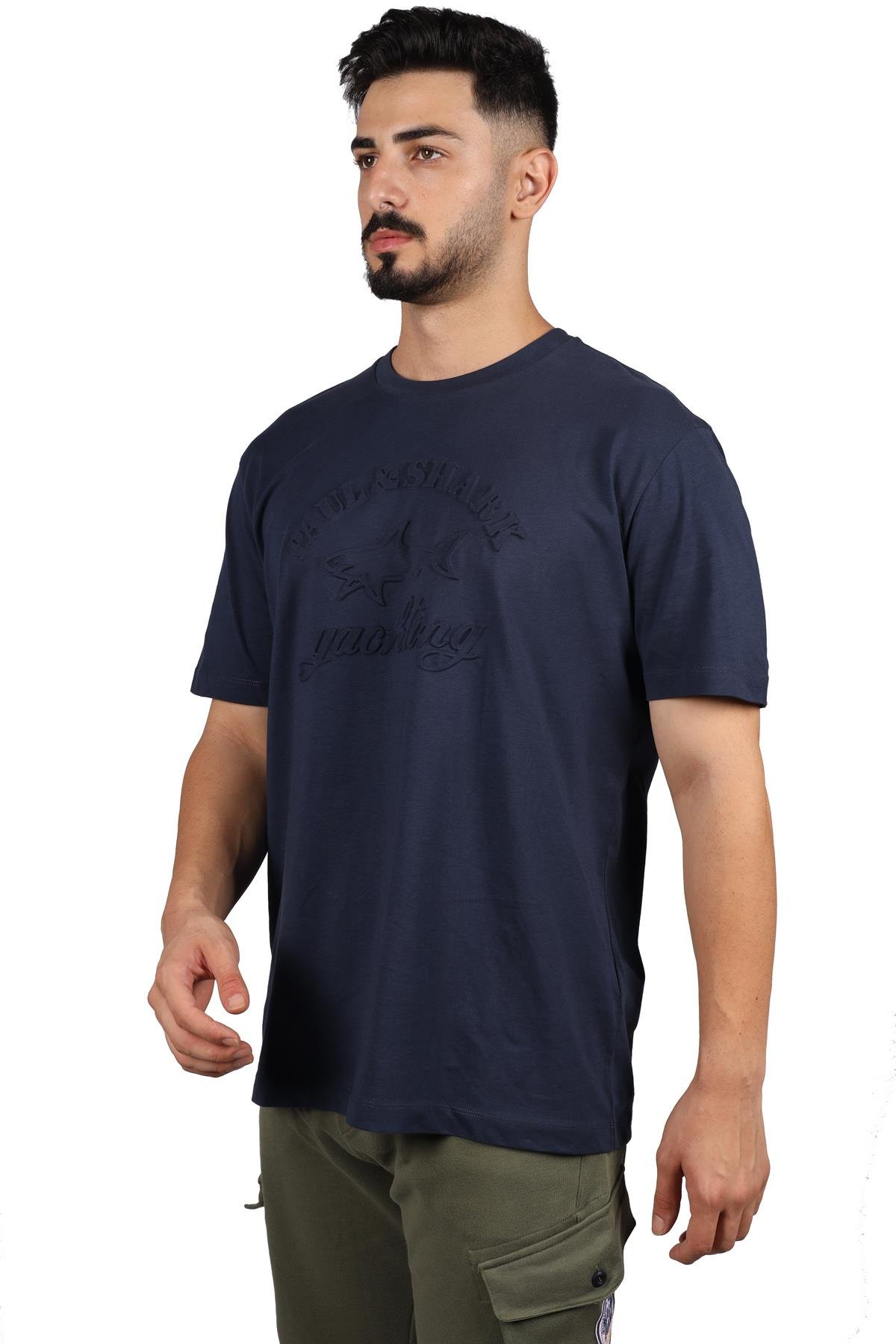 Paul Shark Paul Shark Erkek Pamuklu Bisiklet Yaka Kısa Kollu Lacivert T-Shirt 23411196-013
