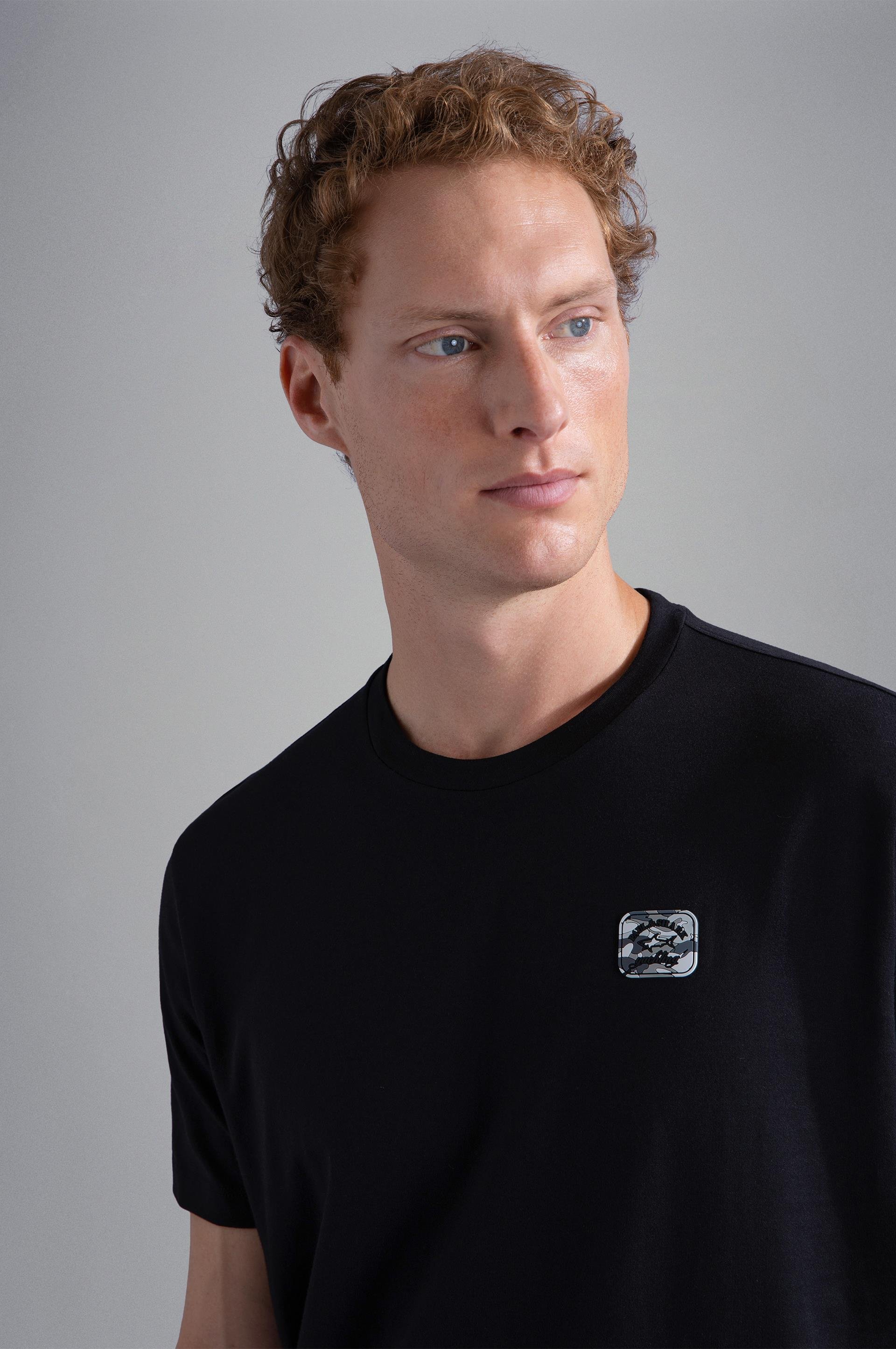 Paul Shark Paul Shark Erkek Pamuklu Marka Logolu Yuvarlak Yaka Siyah T-Shirt 13311652-011
