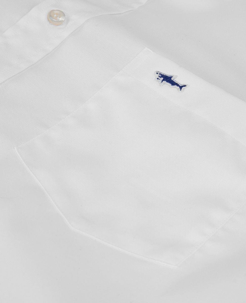 Paul Shark Paul Shark Erkek Pamuklu Normal Kesim Rahat Beyaz Gömlek C0P3000-010