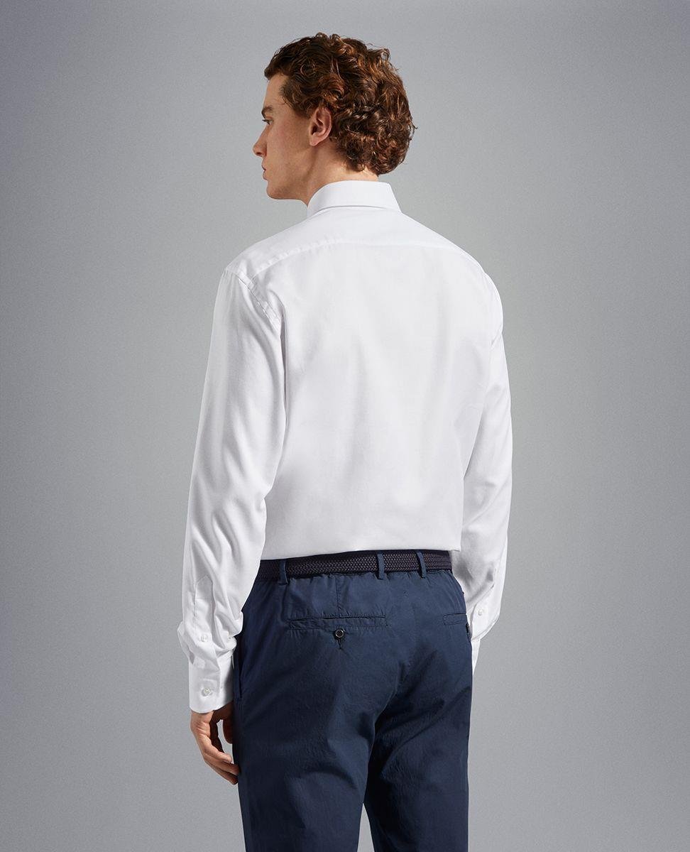 Paul Shark Paul Shark Erkek Pamuklu Normal Kesim Rahat Beyaz Gömlek C0P3000-010