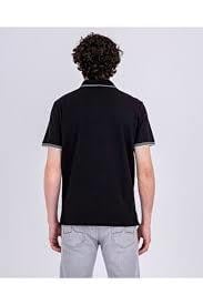Paul Shark Paul Shark Erkek Pamuklu Polo Yakalı Rahat Kesim Günlük Kullanıma Uygun Siyah Polo Yaka T-Shirt 22411251A-011