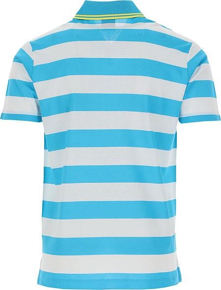 Paul Shark Paul Shark Erkek Pamuklu Regular Fit Çizgili Kısa Kollu Beyaz-Turkuaz Polo Yaka T-Shirt 23411231-148