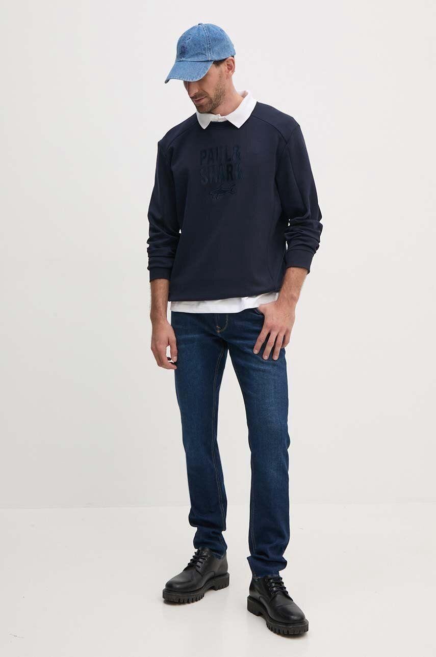 Paul Shark Paul Shark Erkek Pamuklu Uzun Kol Dokuma Günlük Kullanım Lacivert Sweatshirt 14311890-050