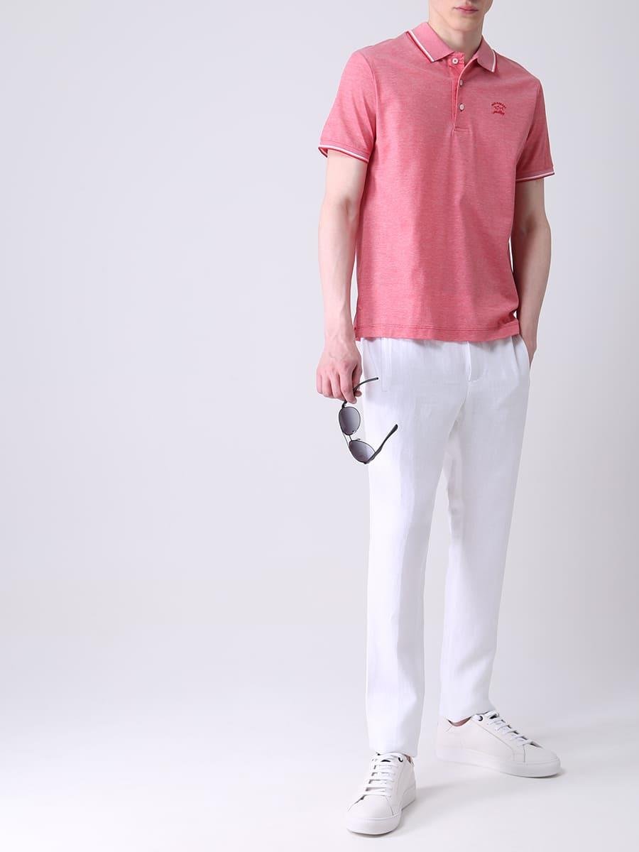 Paul Shark Paul Shark Erkek Polo Yaka Düğme Kapamalı Kısa Kollu Kırmızı Büyük Beden Polo Yaka T-Shirt 21411218A-577