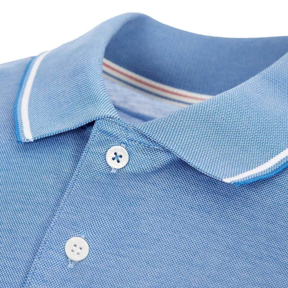 Paul Shark Paul Shark Erkek Polo Yaka Düğme Kapamalı Kısa Kollu Mavi Polo Yaka T-Shirt 21411218-209