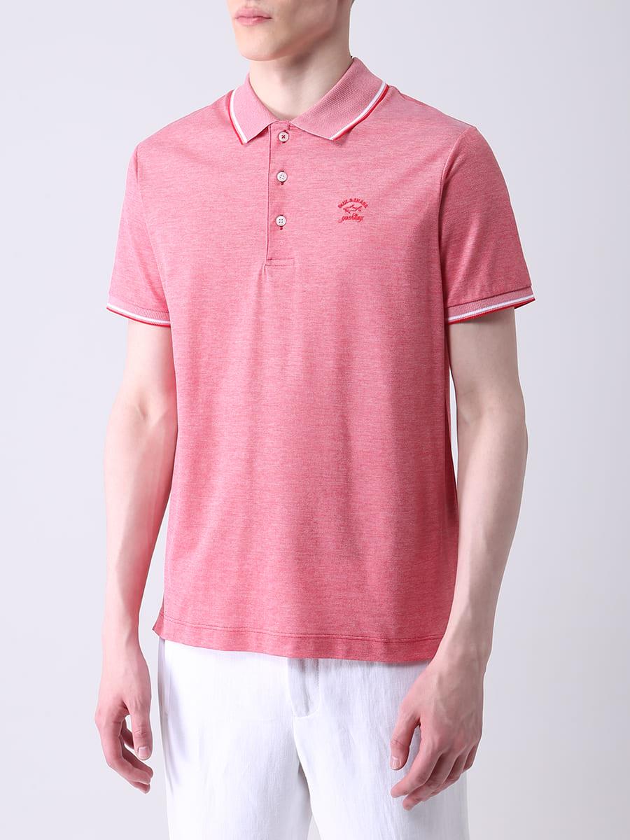 Paul Shark Paul Shark Erkek Polo Yaka Düğme Kapamalı Kısa Kollu Kırmızı Büyük Beden Polo Yaka T-Shirt 21411218A-577