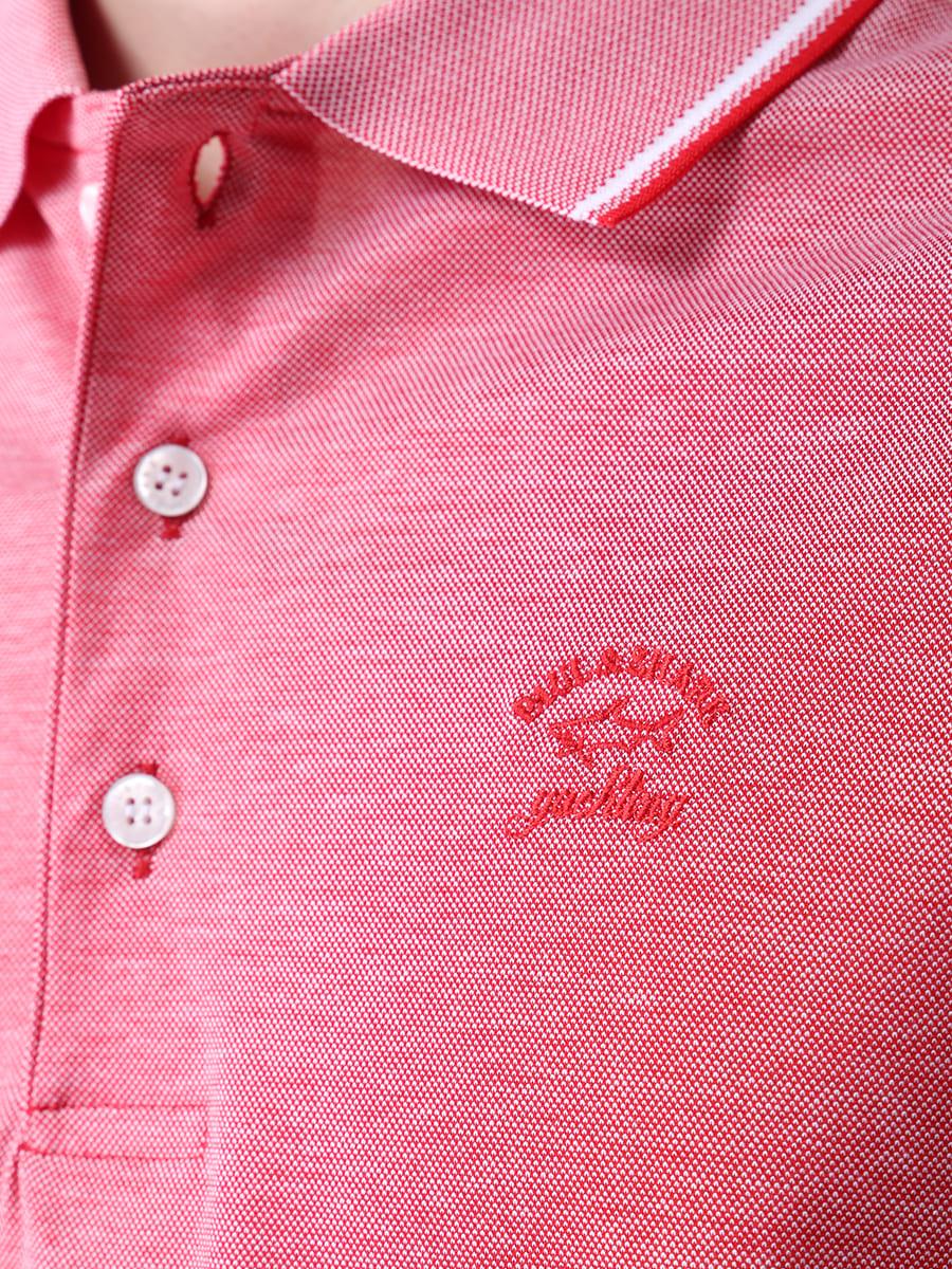 Paul Shark Paul Shark Erkek Polo Yaka Düğme Kapamalı Kısa Kollu Kırmızı Büyük Beden Polo Yaka T-Shirt 21411218A-577