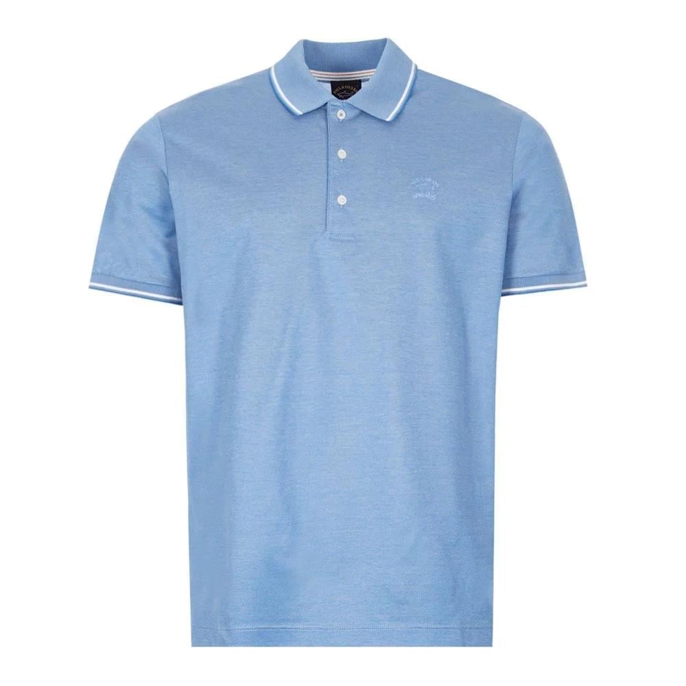 Paul Shark Paul Shark Erkek Polo Yaka Düğme Kapamalı Kısa Kollu Mavi Polo Yaka T-Shirt 21411218-209