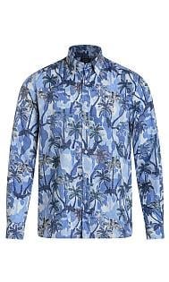 Paul Shark Paul Shark Erkek Regular Fit Desenli Uzun Kol Mavi Gömlek 23413274J-101