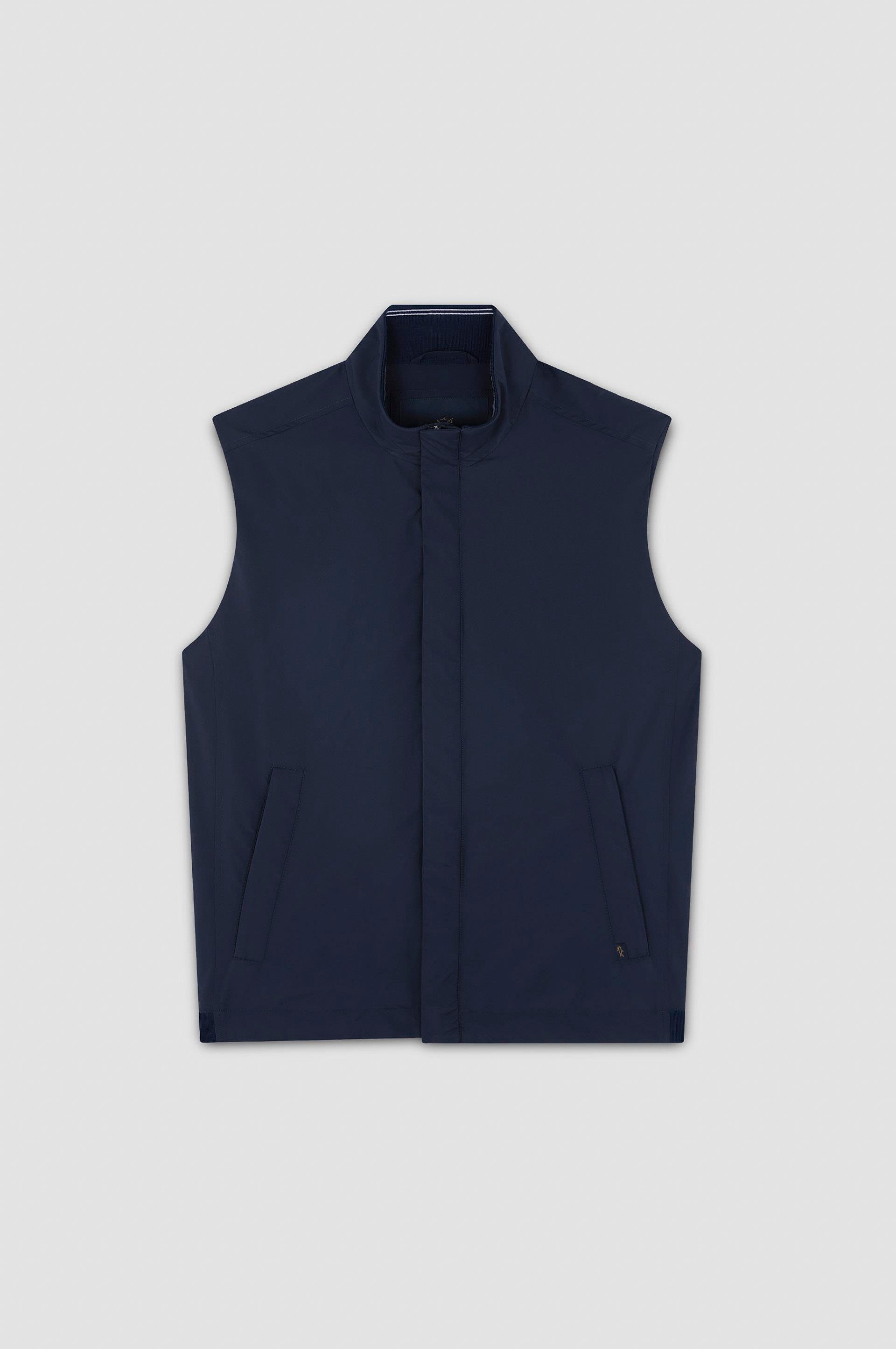 Paul Shark Paul Shark Erkek Regular Fit Rahat Esnek Kumaş Dik Yaka Uzun Kollu Lacivert Yelek 25412657-013