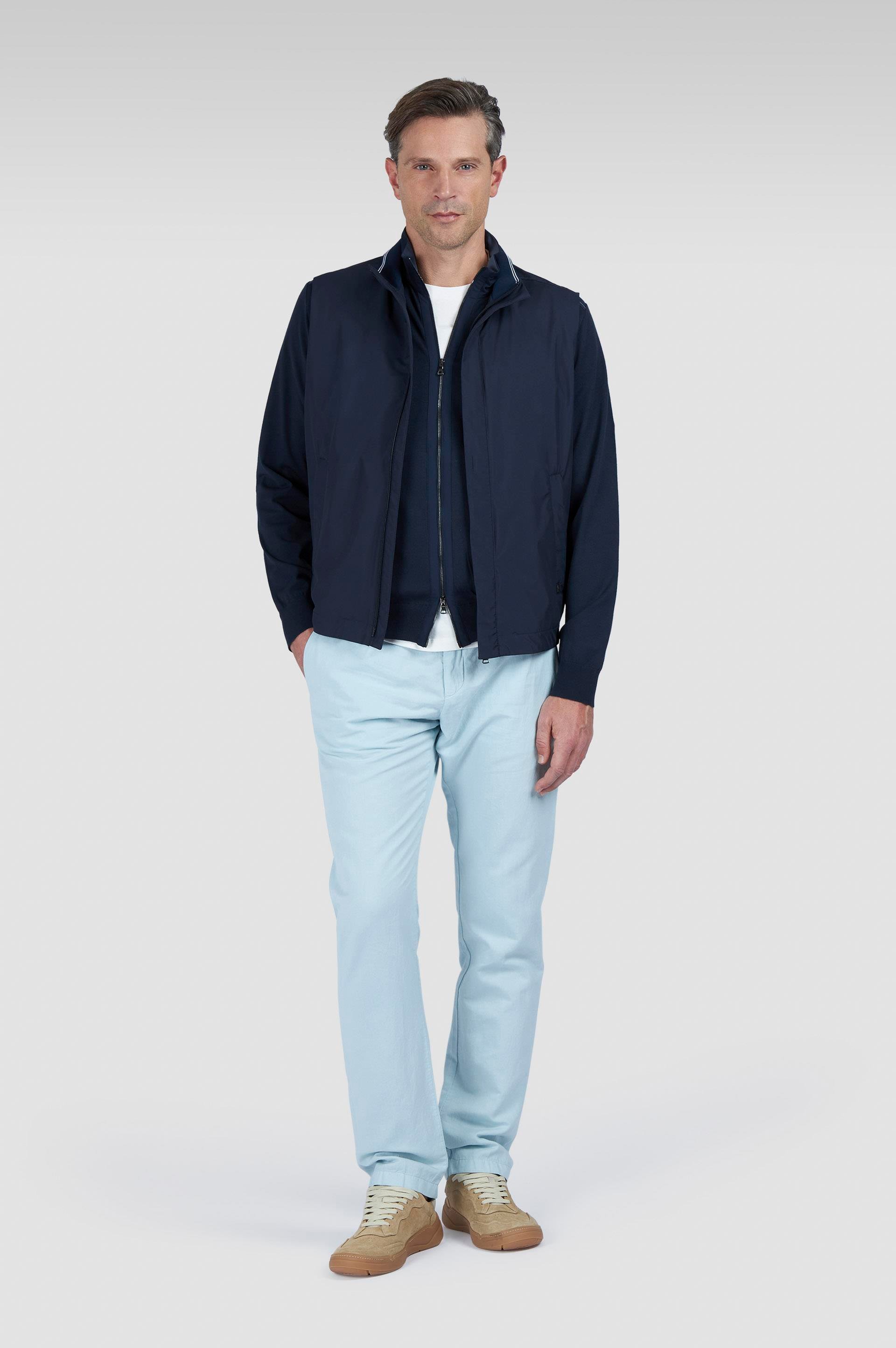 Paul Shark Paul Shark Erkek Regular Fit Rahat Esnek Kumaş Dik Yaka Uzun Kollu Lacivert Yelek 25412657-013