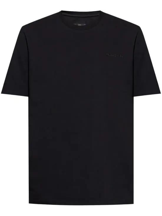 Paul Shark Paul Shark Erkek Regular Fit Yuvarlak Yaka Marka Logo İşlemeli %100 Pamuklu Kısa Kollu Siyah T-Shirt 25411047-011