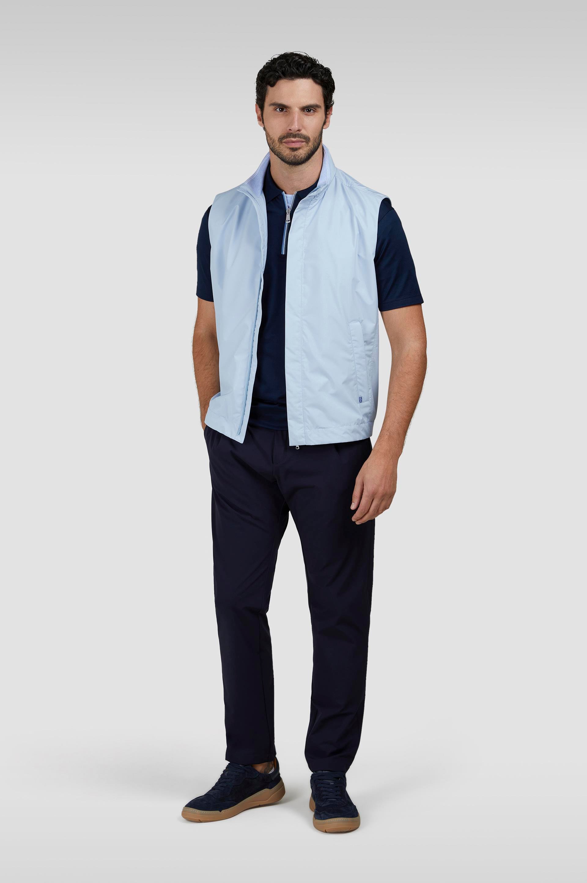 Paul Shark Paul Shark Erkek Regular Fit %100 Pamuklu Kısa Kollu Yarım Fermuarlı Lacivert Polo Yaka T-Shirt 25411320-013