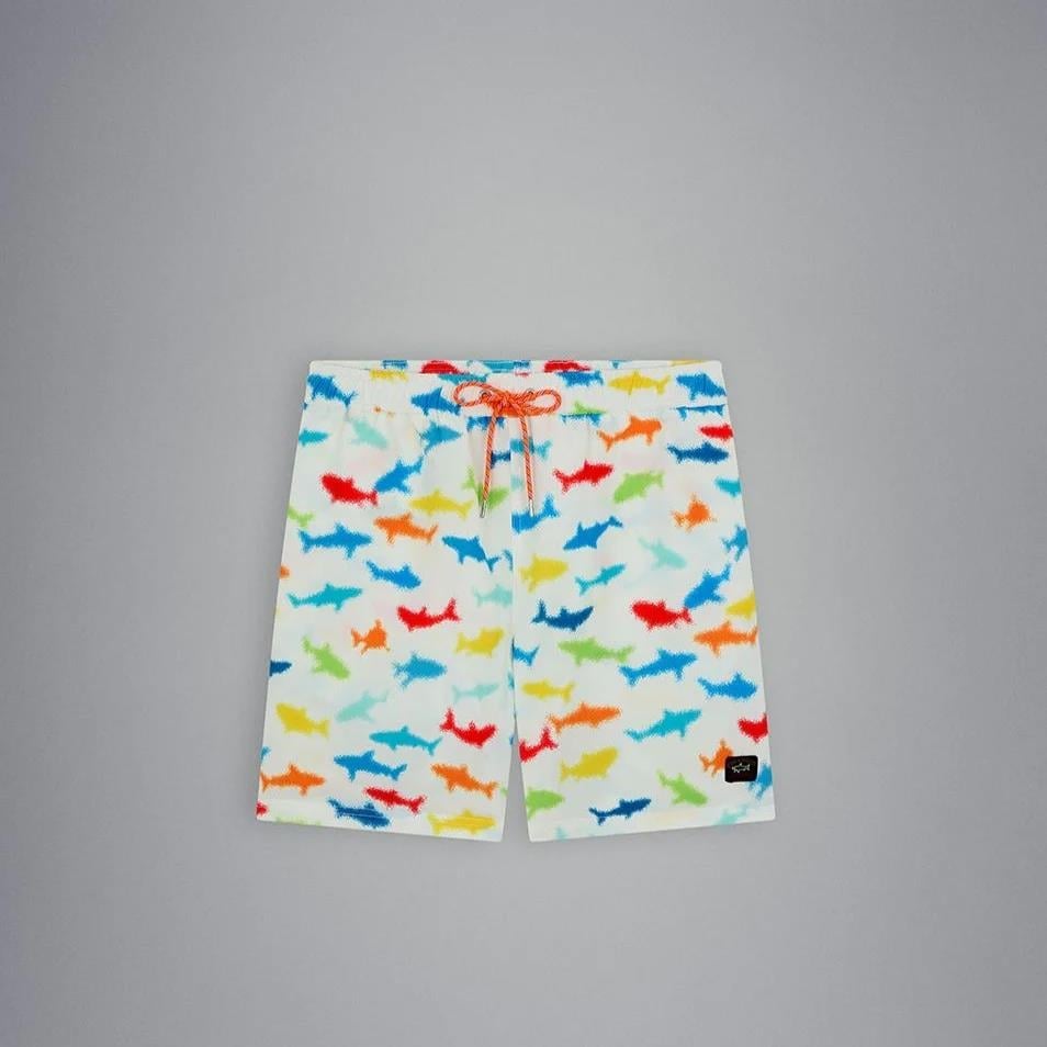 Paul Shark Paul Shark Erkek Regular Fit Desenli Beyaz Mayo 23415050-010