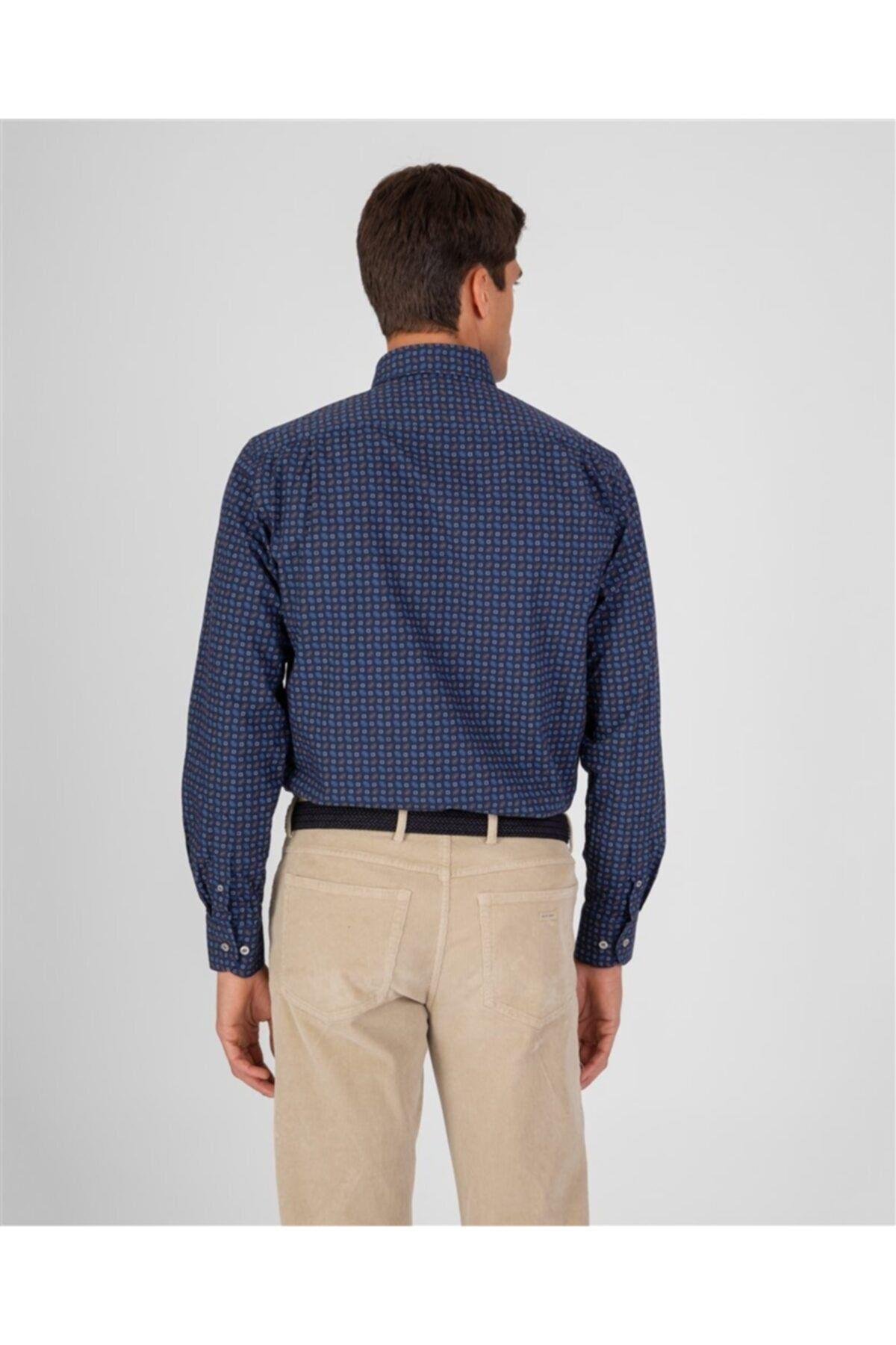 Paul Shark Paul Shark Erkek Relaxed Fit Pamuklu Düğmeli Lacivert Gömlek 11313103JF-007