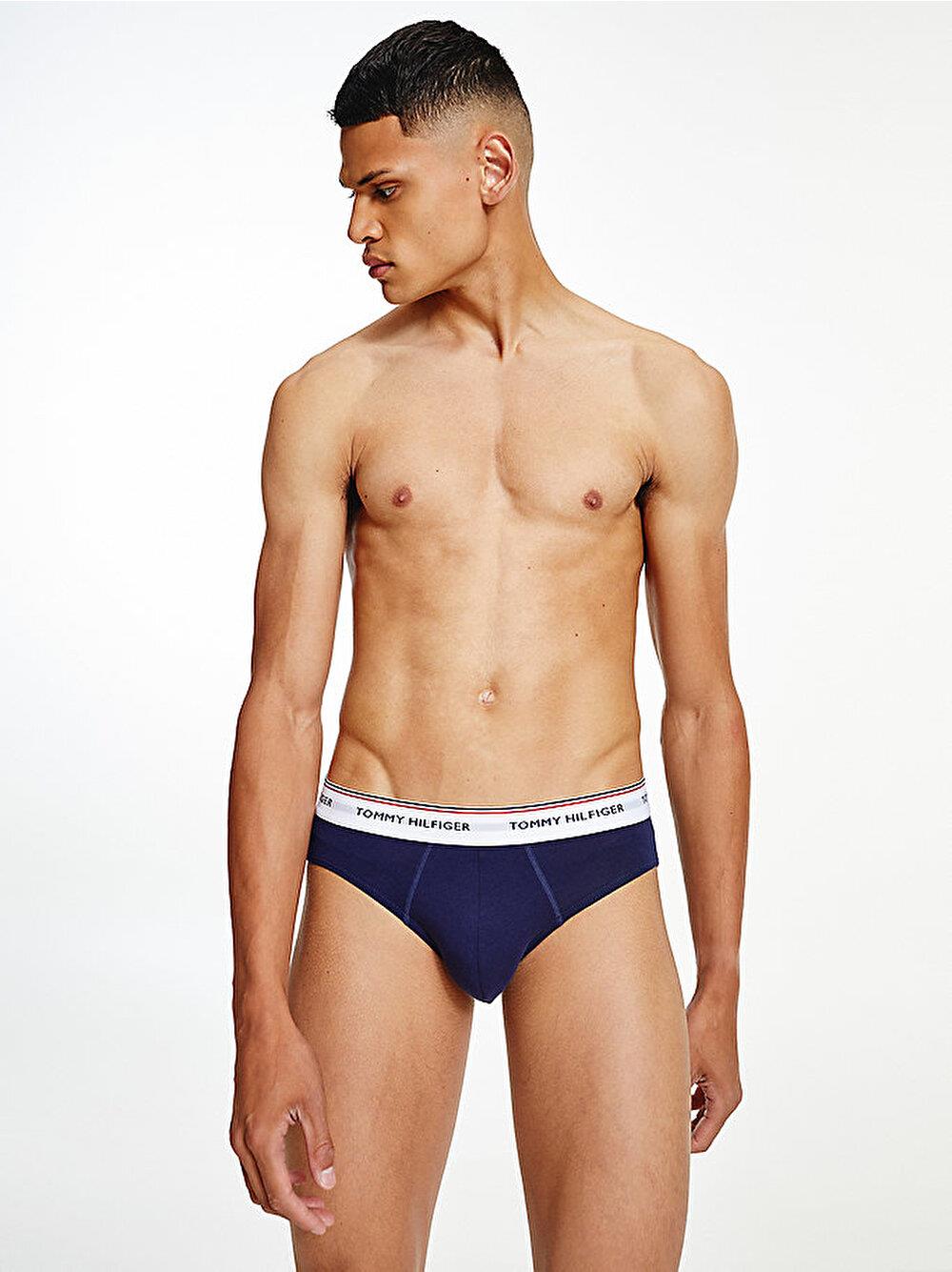 Tommy Hilfiger Tommy Hilfiger Erkek Beli Lastikli Kısa Boy Logolu Dokuma Kumaş Lacivert-Kırmızı-Beyaz Boxer 1U87903766-904