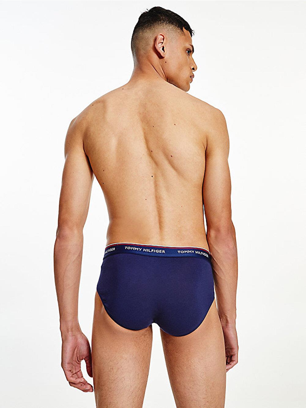 Tommy Hilfiger Tommy Hilfiger Erkek Beli Lastikli Kısa Boy Logolu Dokuma Kumaş Lacivert-Kırmızı-Beyaz Boxer 1U87903766-904