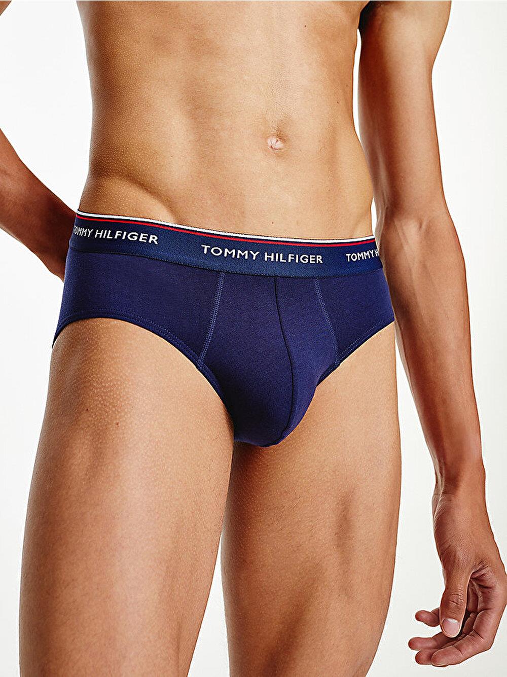 Tommy Hilfiger Tommy Hilfiger Erkek Beli Lastikli Kısa Boy Logolu Dokuma Kumaş Lacivert-Kırmızı-Beyaz Boxer 1U87903766-904