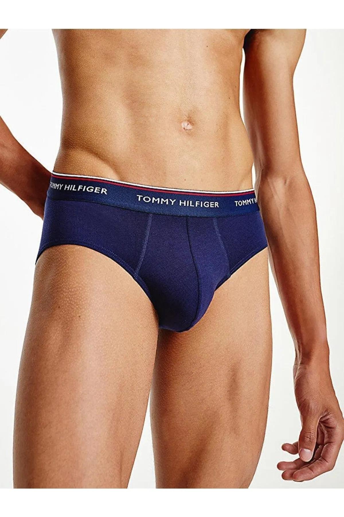 Tommy Hilfiger Tommy Hilfiger Erkek Beli Lastikli Kısa Boy Logolu Dokuma Kumaş Lacivert-Kırmızı-Beyaz Boxer 1U87903766-904