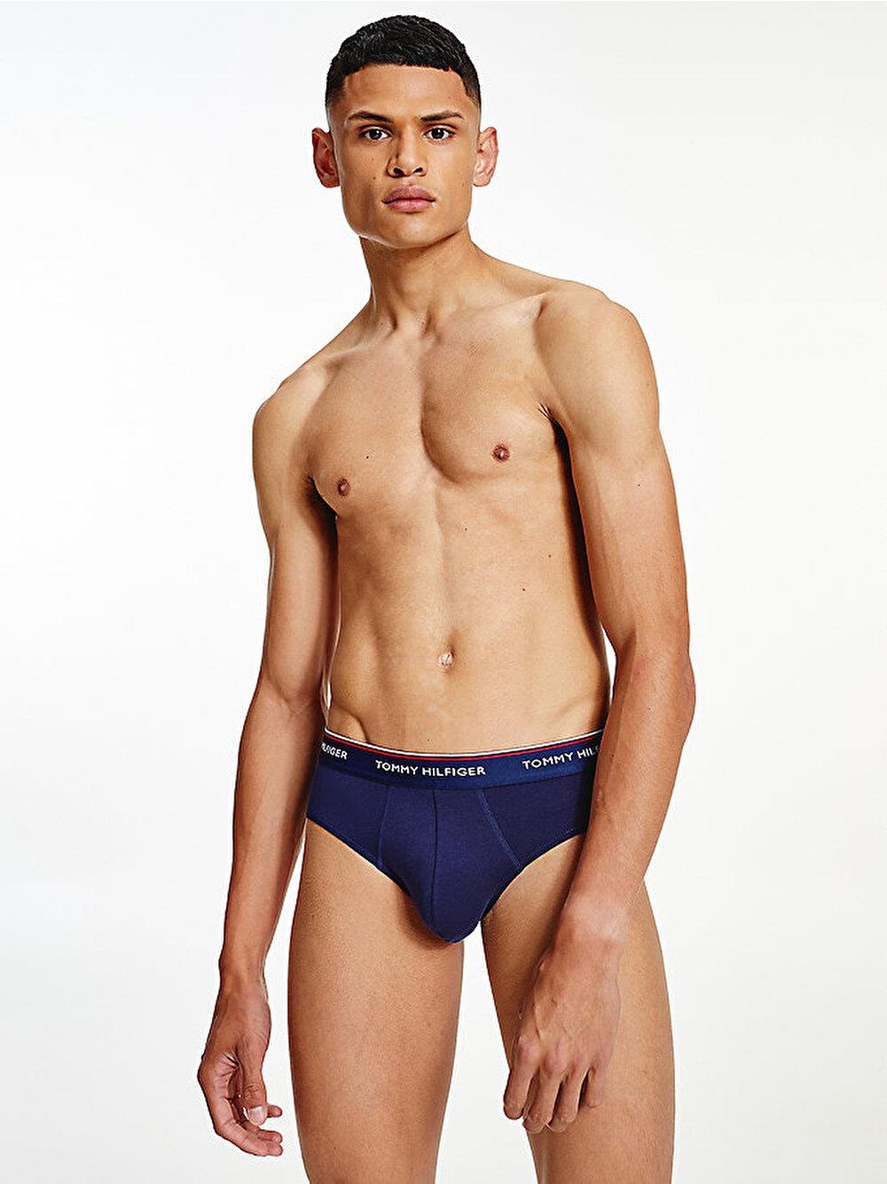 Tommy Hilfiger Tommy Hilfiger Erkek Beli Lastikli Kısa Boy Logolu Dokuma Kumaş Lacivert-Kırmızı-Beyaz Boxer 1U87903766-904