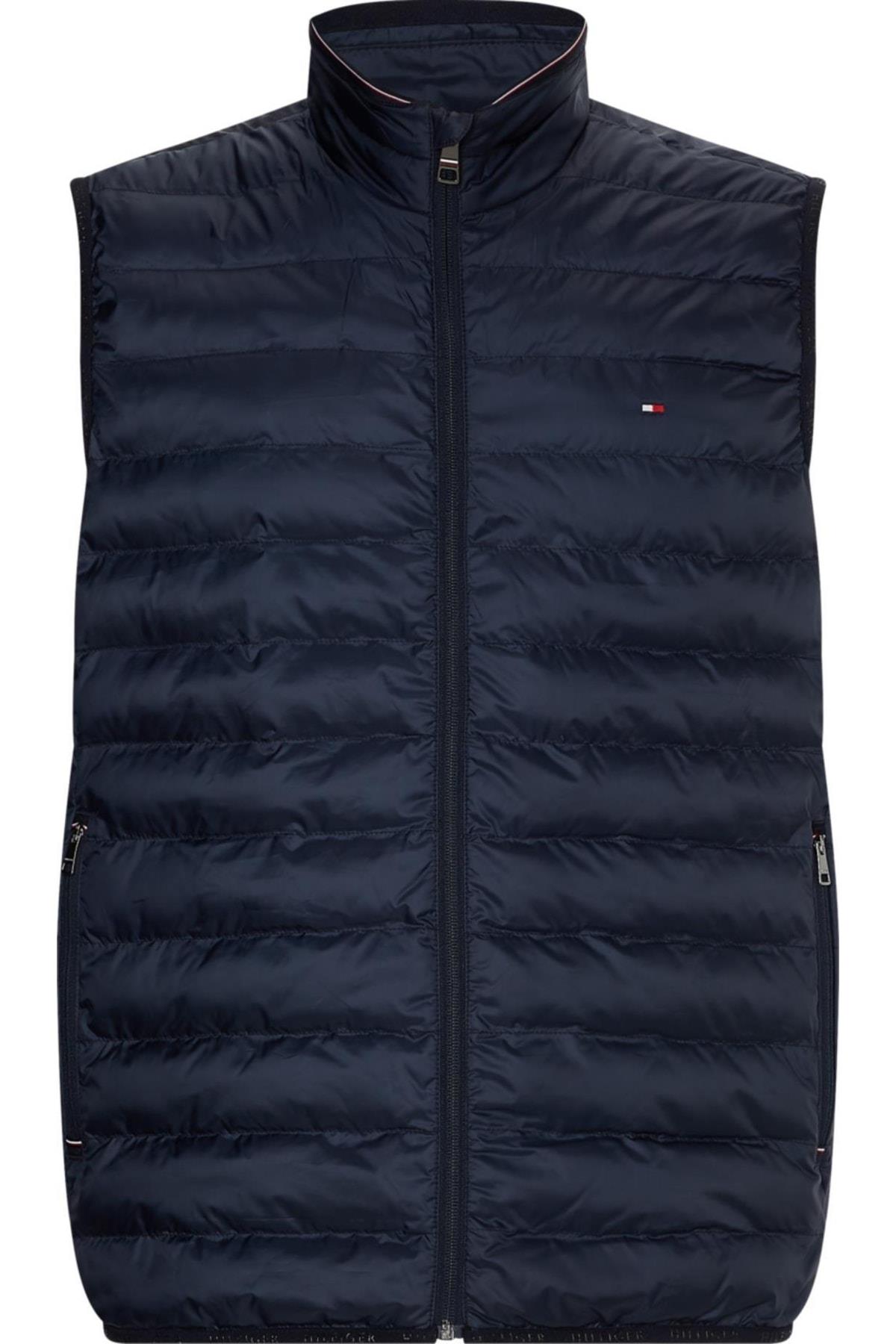 Tommy Hilfiger Tommy Hilfiger Erkek Cepli Fermuar Kapamalı Kolsuz Günlük Lacivert Yelek MW0MW18762-DW5