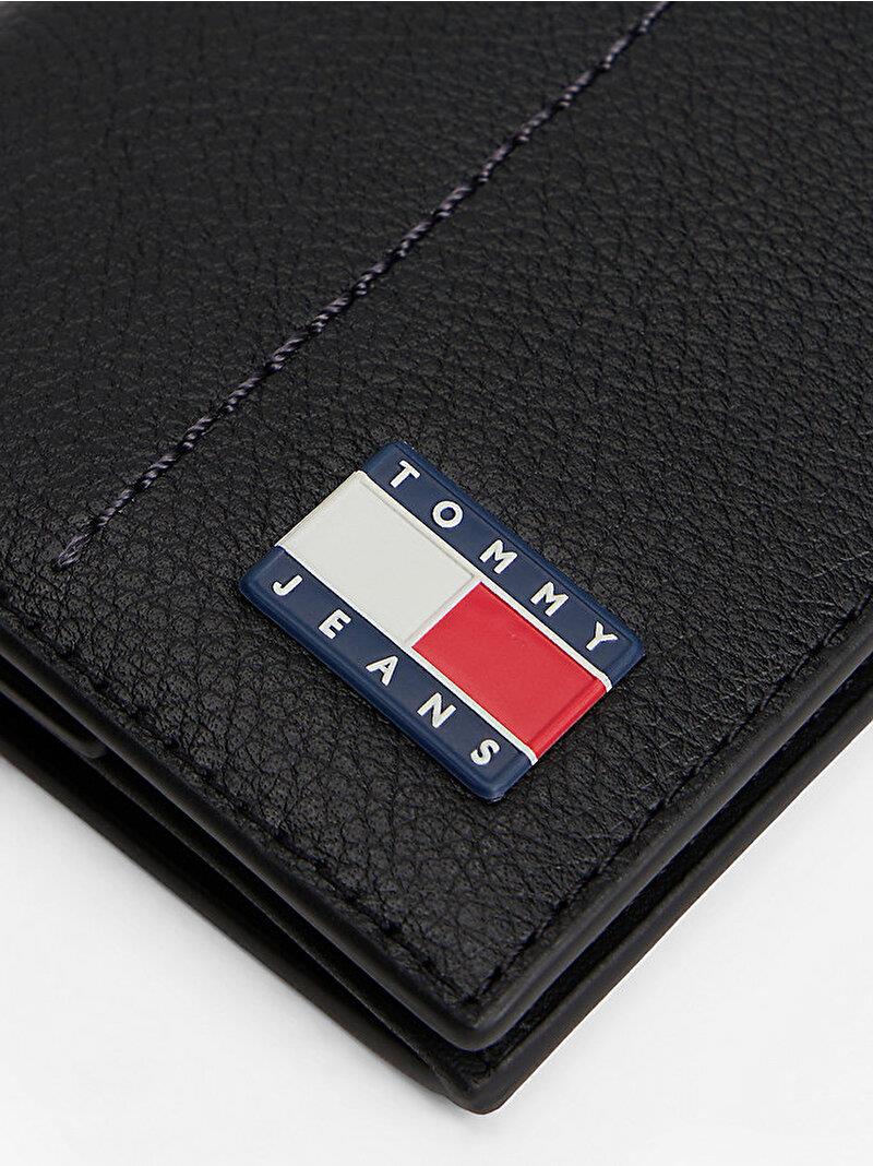 Tommy Hilfiger Tommy Hilfiger Erkek Dikiş Detaylı Bayrak Logolu Bozuk Para Cepli Siyah Cüzdan AM0AM13698-BDS