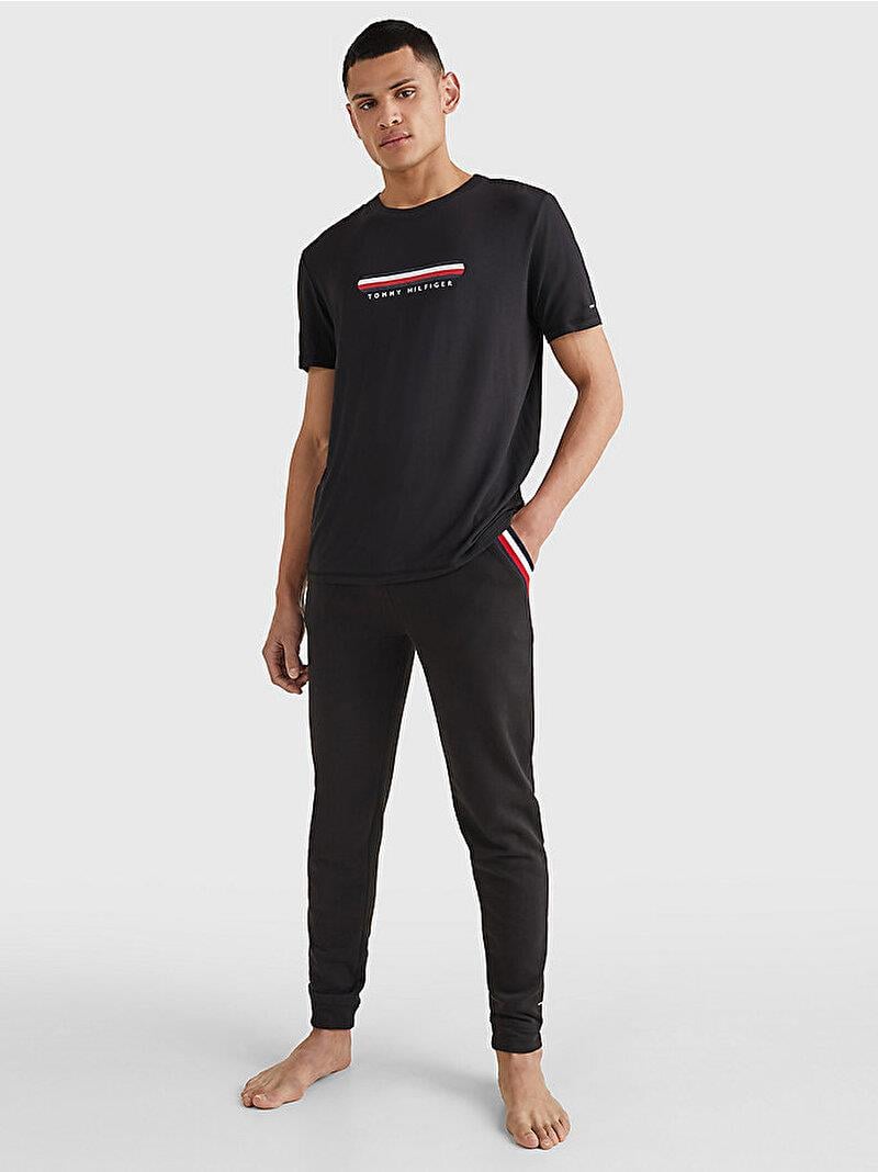 Tommy Hilfiger Tommy Hilfiger Erkek Dokuma Kumaş Kısa Kol Düz Model BDS T-Shirt UM0UM02348-BDS