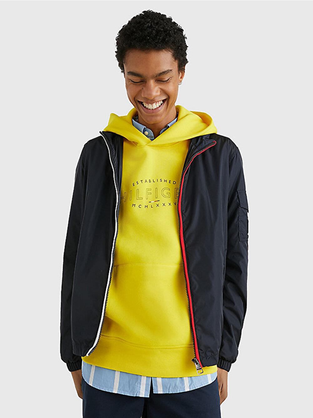 Tommy Hilfiger Tommy Hilfiger Erkek Dokuma  Uzun Kollu Günlük Lacivert2 Mont MW0MW29945-DW5