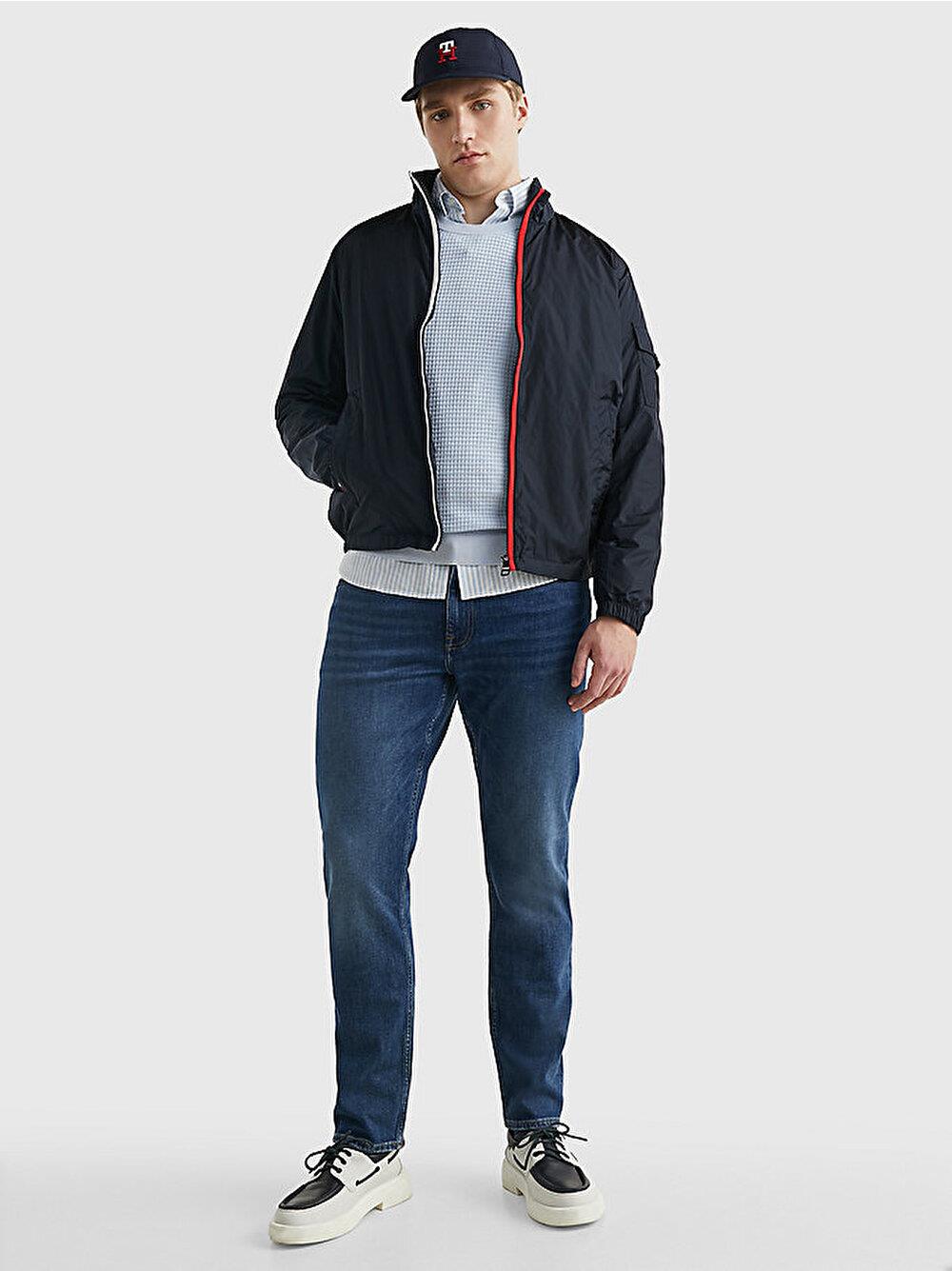 Tommy Hilfiger Tommy Hilfiger Erkek Dokuma  Uzun Kollu Günlük Lacivert2 Mont MW0MW29945-DW5