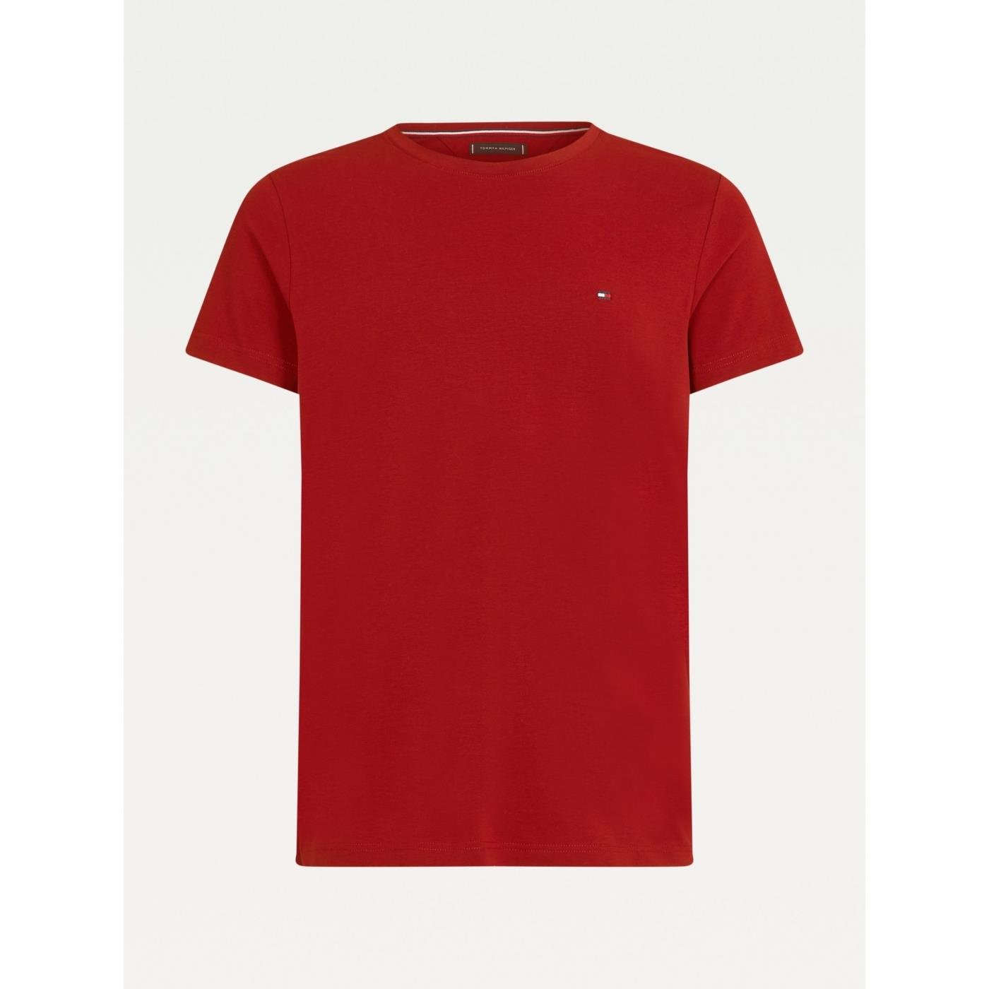 Tommy Hilfiger Tommy Hilfiger Erkek Dokuma Kumaş Kısa Kol Düz Model Kırmızı1 T-Shirt MW0MW10800-XIT