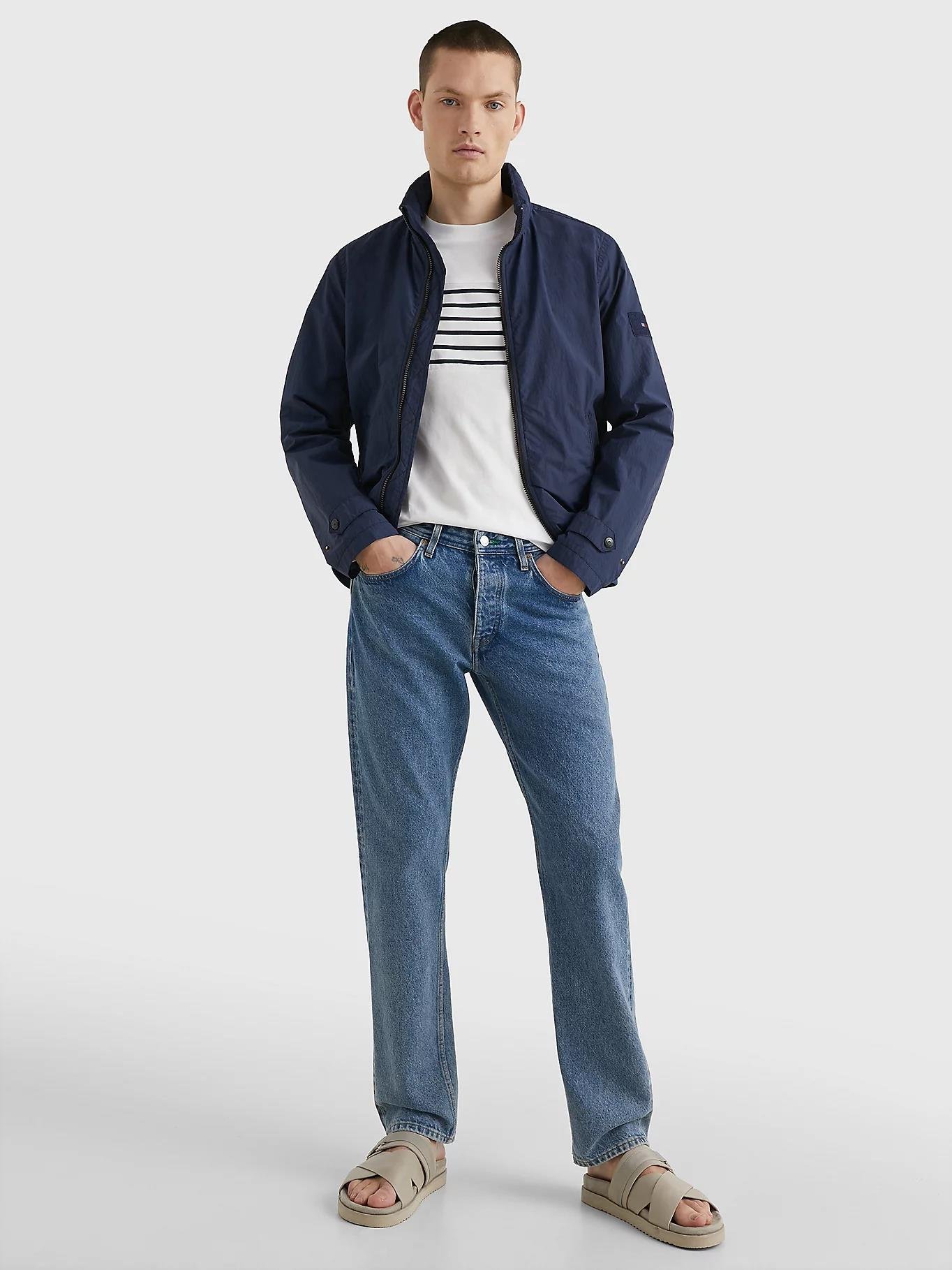 Tommy Hilfiger Tommy Hilfiger Erkek Dokuma Dik Yaka Uzun Kol Günlük Lacivert2 Mont MW0MW31078-DW5