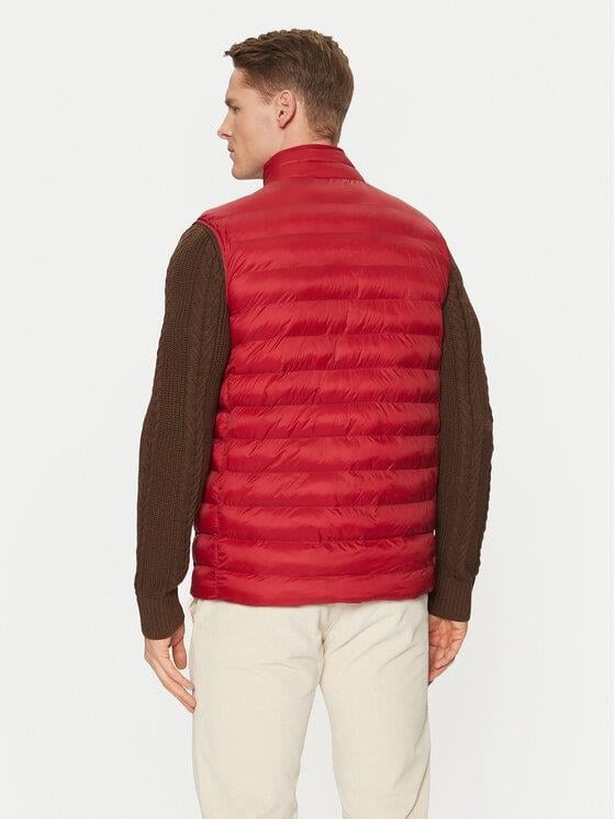 TOMMY HILFIGER Tommy Hilfiger Erkek Kapitoneli Regular Fit Fermuarlı Kırmızı Yelek MW0MW37677-XIT