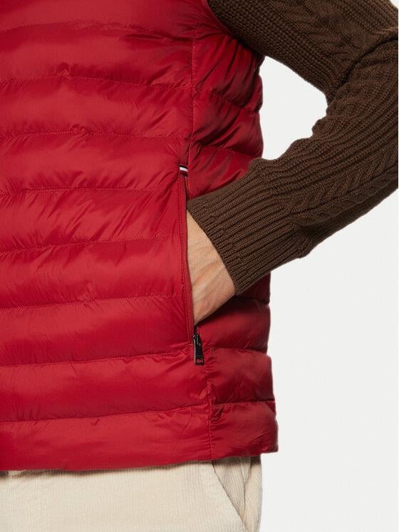 TOMMY HILFIGER Tommy Hilfiger Erkek Kapitoneli Regular Fit Fermuarlı Kırmızı Yelek MW0MW37677-XIT