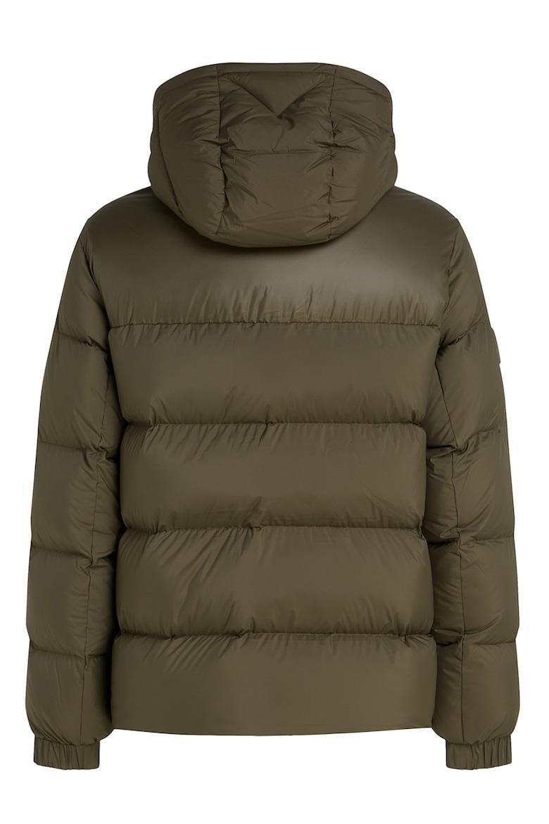 Tommy Hilfiger Tommy Hilfiger Erkek Kapşonlu Yaka Marka Detaylı Fermuarlı Şişme Haki Ceket MW0MW36569-RBN