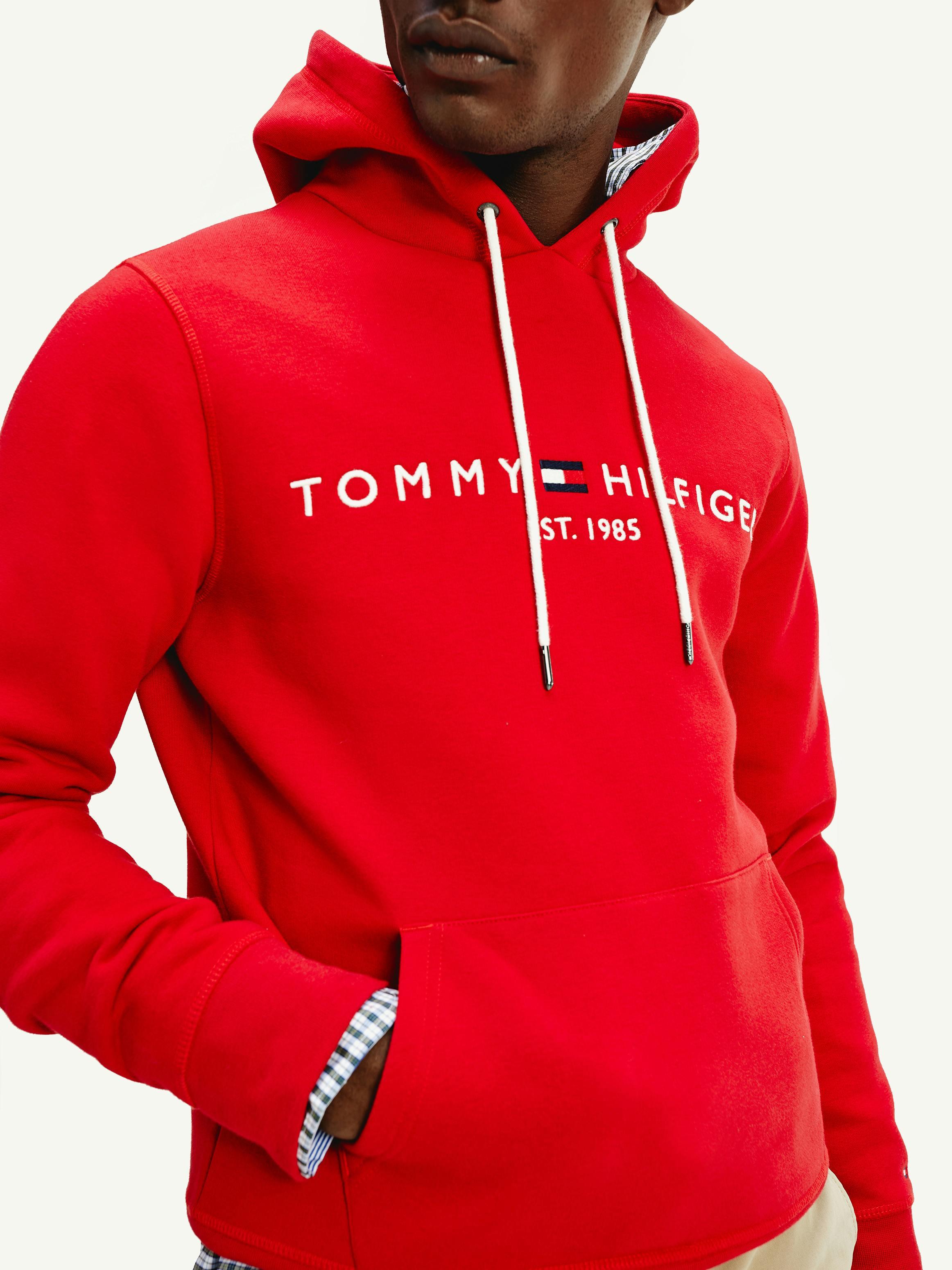 Tommy Hilfiger Tommy Hilfiger Erkek Logolu Kapüşonlu Uzun Kollu Günlük Kullanım XLG Sweatshirt MW0MW11599-XLG