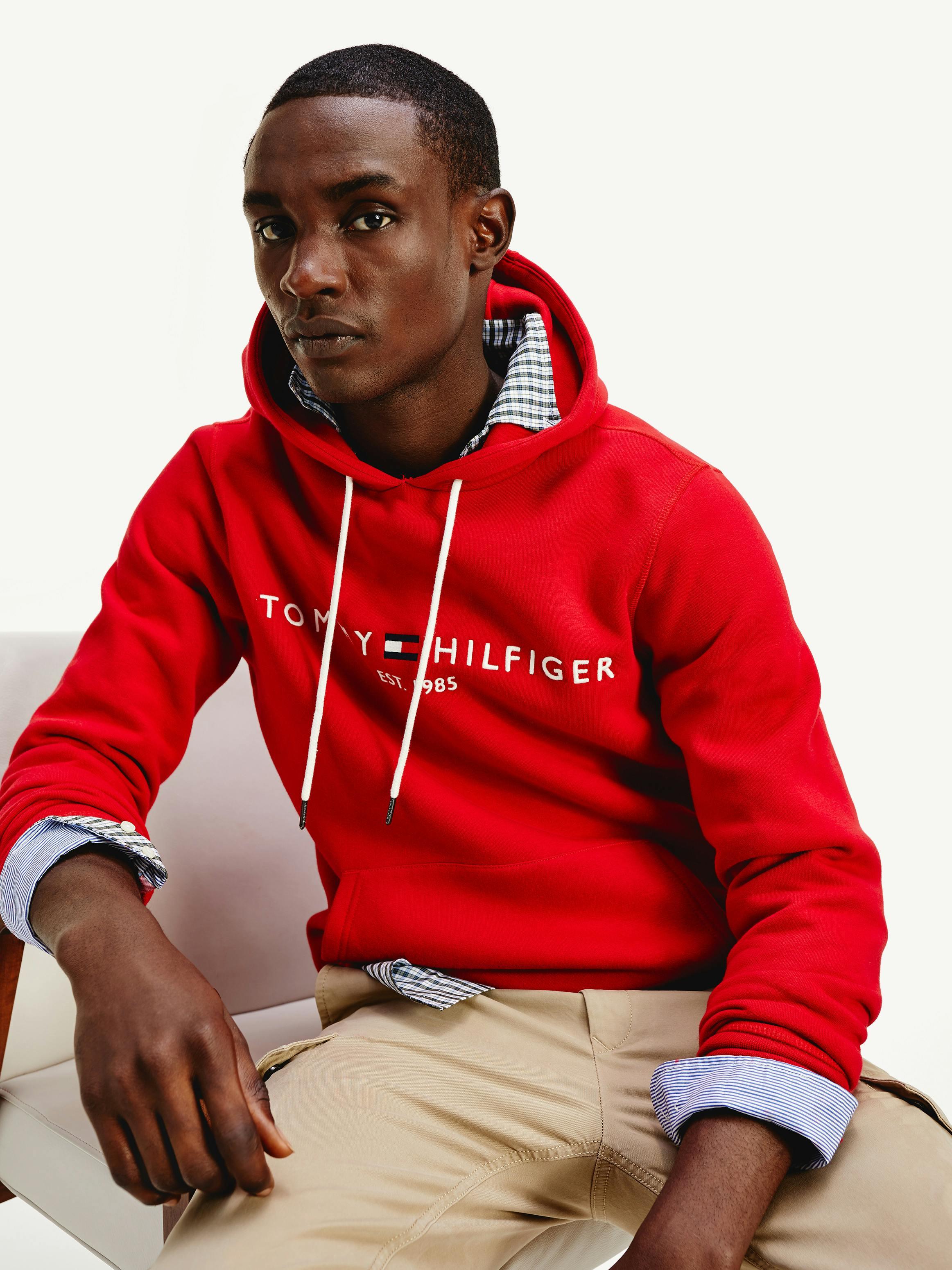 Tommy Hilfiger Tommy Hilfiger Erkek Logolu Kapüşonlu Uzun Kollu Günlük Kullanım XLG Sweatshirt MW0MW11599-XLG