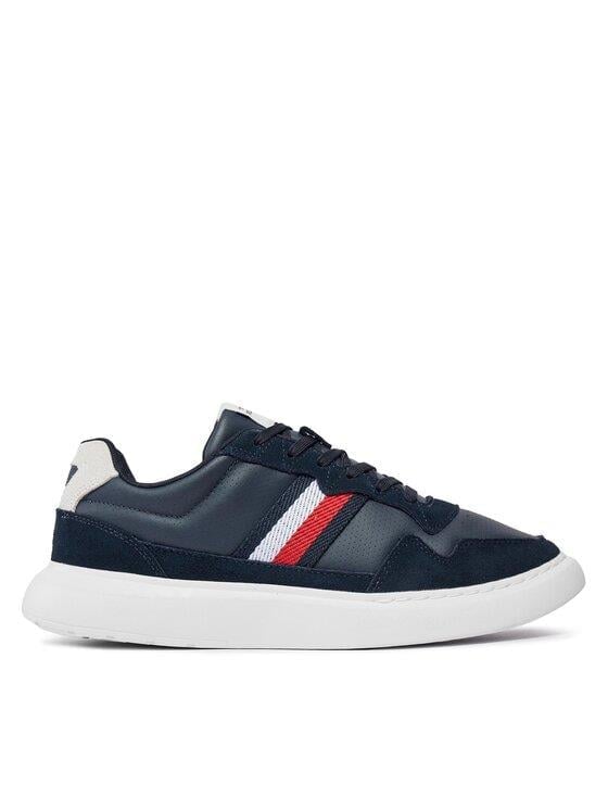 Tommy Hilfiger Tommy Hilfiger Erkek Marka Logolu Bağcıklı Kaydırmaz Tabanlı Günlük Lacivert Sneaker FM0FM04889-DW5