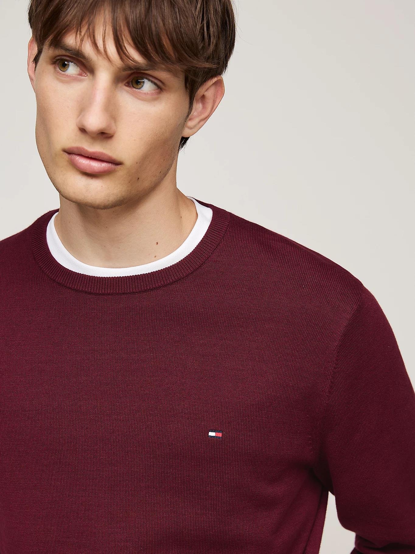 Tommy Hilfiger Tommy Hilfiger Erkek Marka Logolu Uzun Kollu Rahat Mor Kazak MW0MW14748-VLP