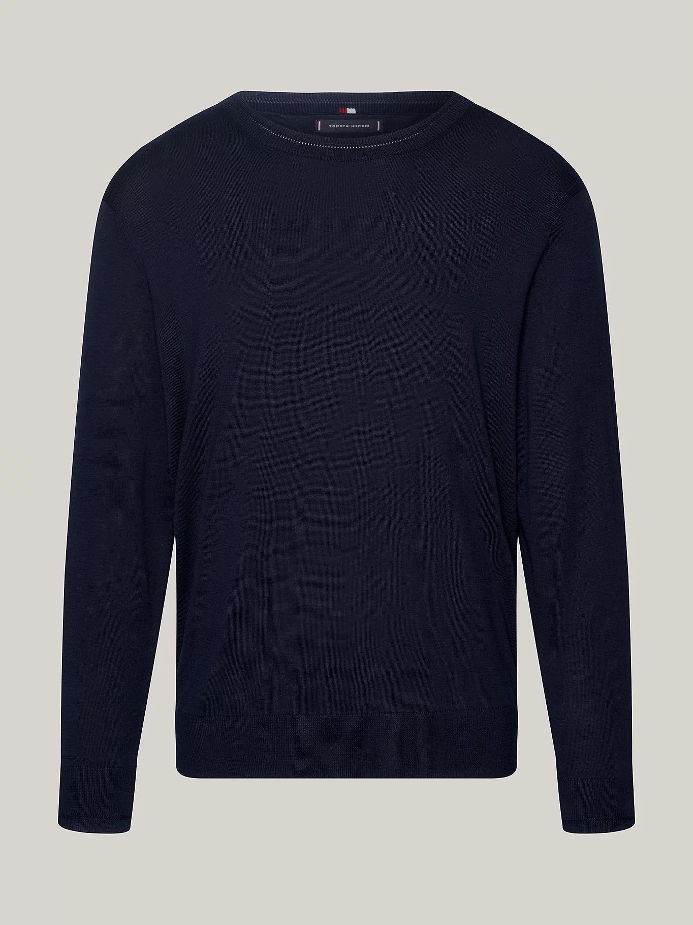 Tommy Hilfiger Tommy Hilfiger Erkek Marka Logo Detaylı Regular Fit Uzun Kollu Lacivert Kazak MW0MW33524-DW5