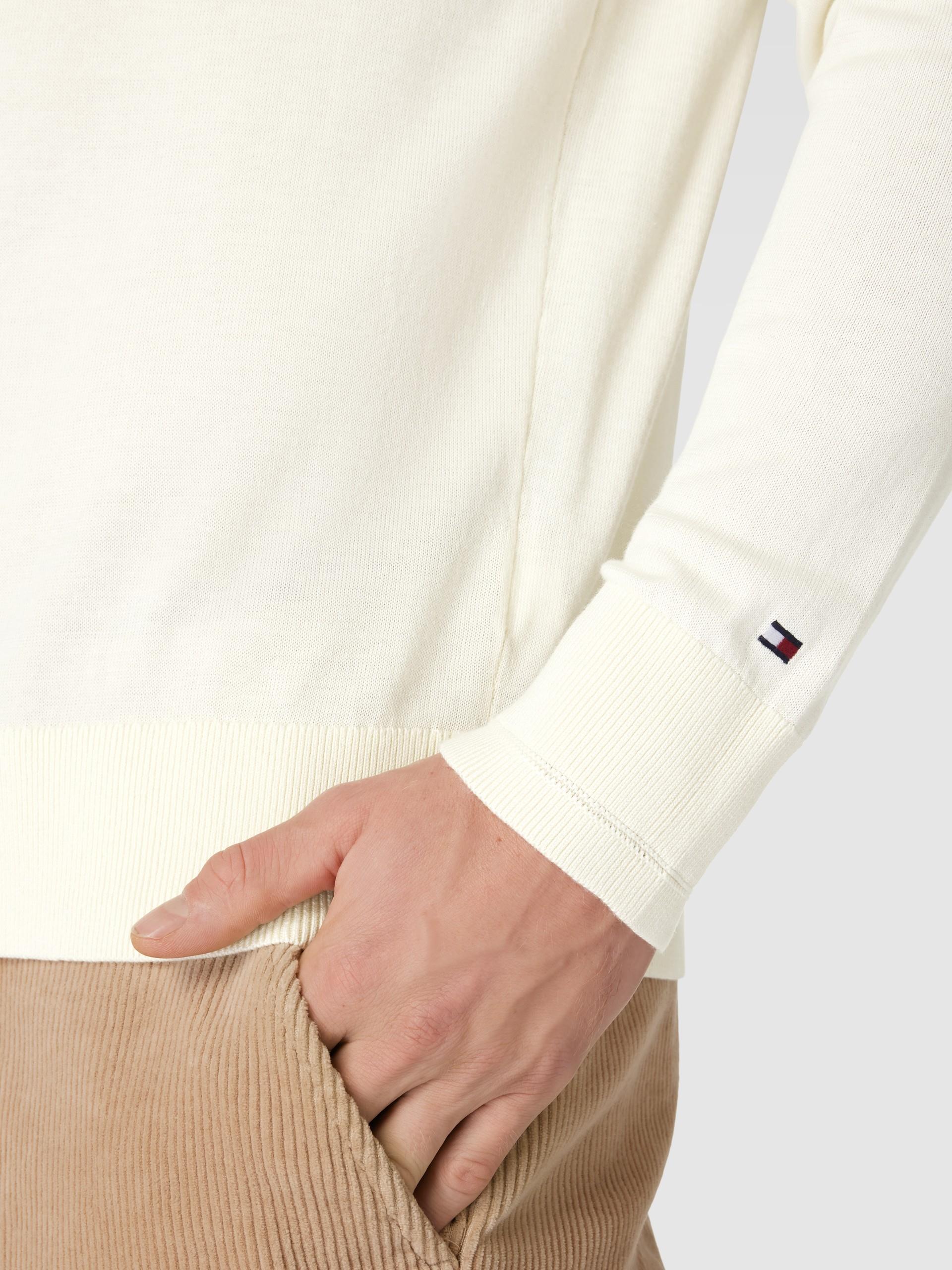 Tommy Hilfiger Tommy Hilfiger Erkek Marka Logo Detaylı Regular Fit Uzun Kollu Bej Kazak MW0MW33524-AEF