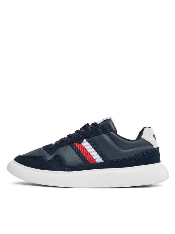 Tommy Hilfiger Tommy Hilfiger Erkek Marka Logolu Bağcıklı Kaydırmaz Tabanlı Günlük Lacivert Sneaker FM0FM04889-DW5